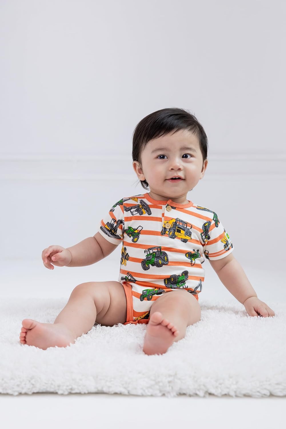 John Deere Farm Animals Tractor Truck Baby 5 Pack Short Sleeve Bodysuits Newborn to Infant Sizes (Newborn - 24 Months)