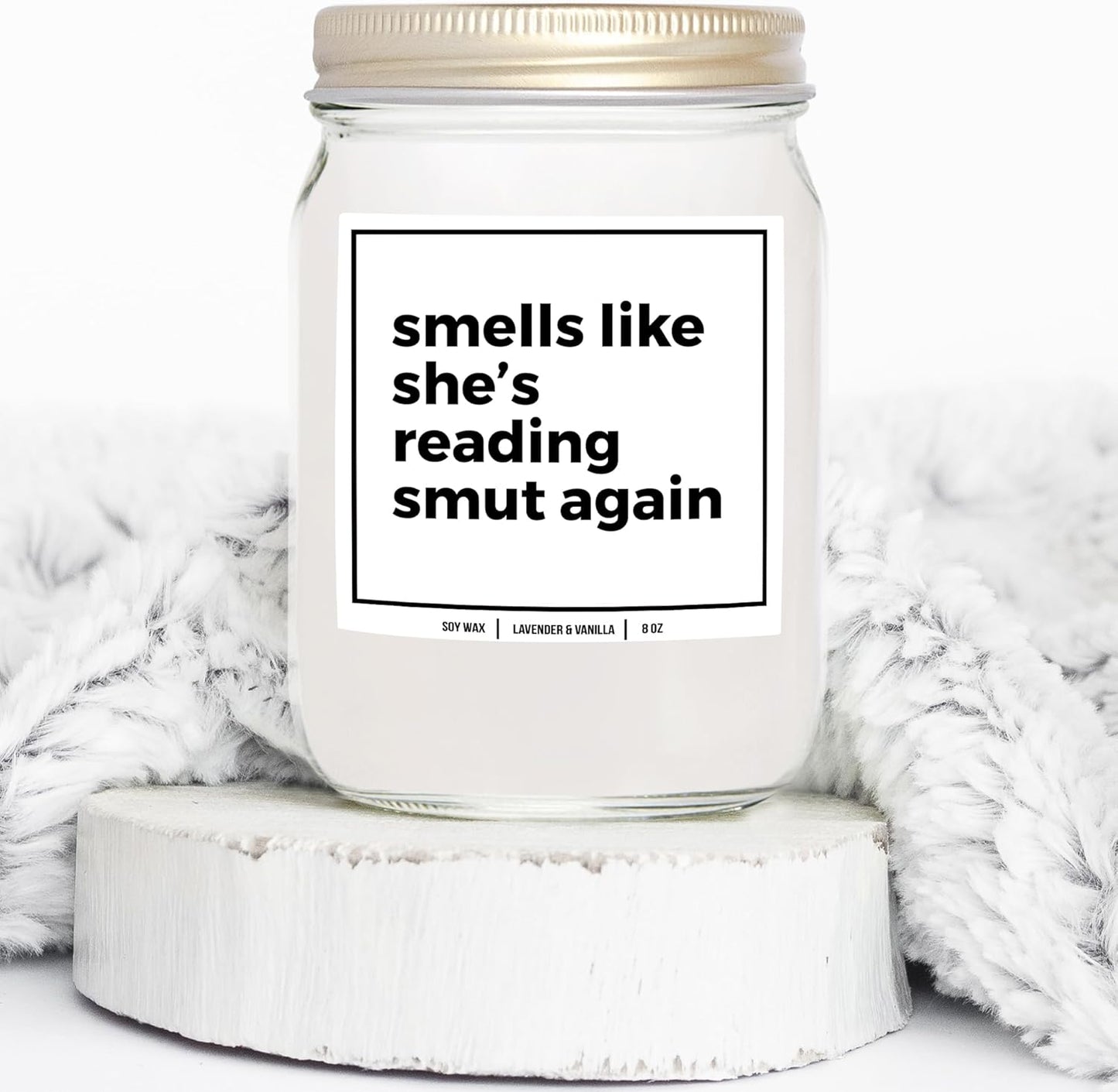 You Nique Designs Smut Candle 8oz - Smut Reading Lovers Candles - Smutty Book Lovers Surprise Ideas, Funny Reader Gifts - Smutty Gifts - Smut Book Merch (Lavender & Vanilla)