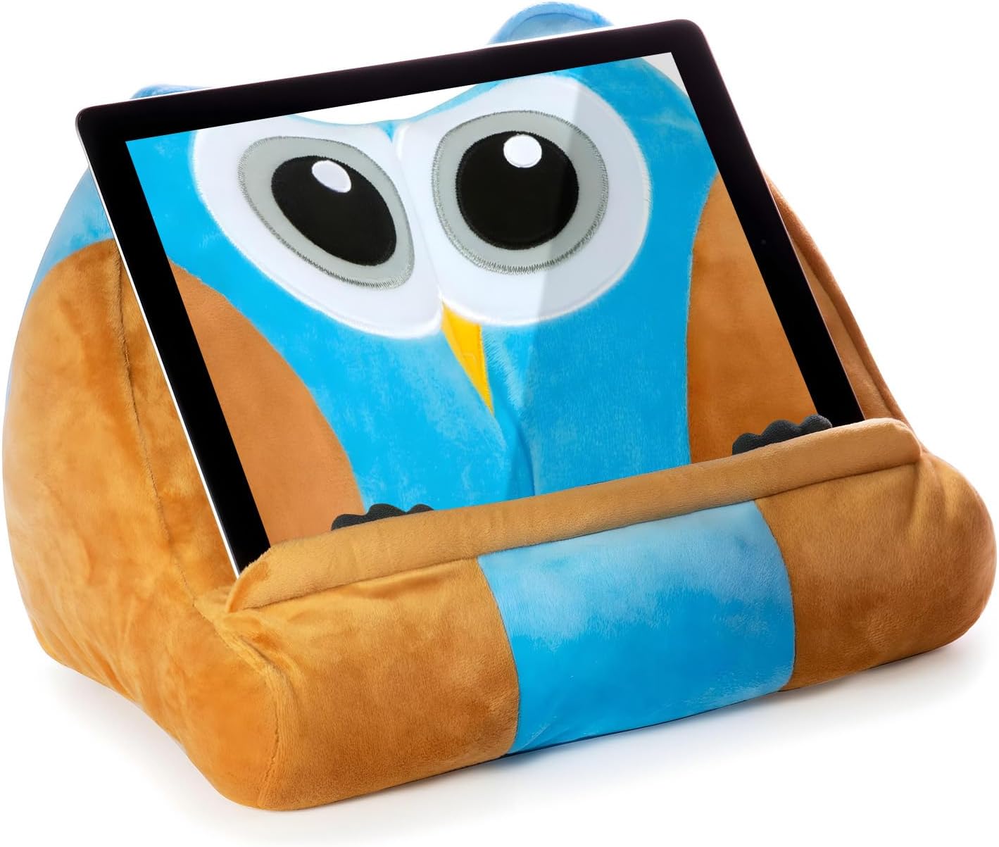 Gifts for Readers & Writers Kids Tablet Pillow Stand Holder Lap Soft iPad Stand Owl- Kindle Lap Holder for Reading Book Pillow for Reading in Bed, Soft Machine Washable Book Cushion with Pocket