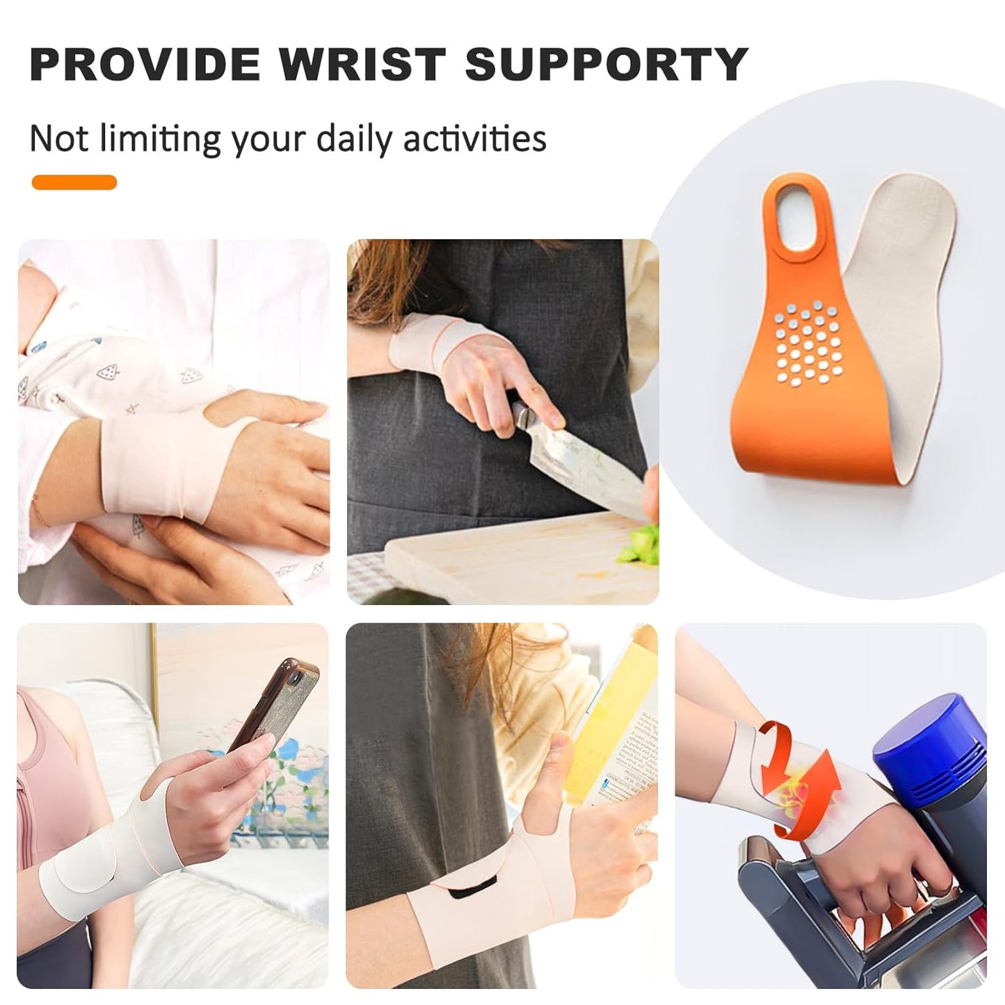 Ulnar Wrist Brace for Right & Left Hand, Ultra-Thin Elastic Wrist Wrap Compression for TFCC Tear and Repetitive Wrist Use Injury, Wrist Support for Carpal Tunnel, Tendonitis, Pain Relief (Skin)