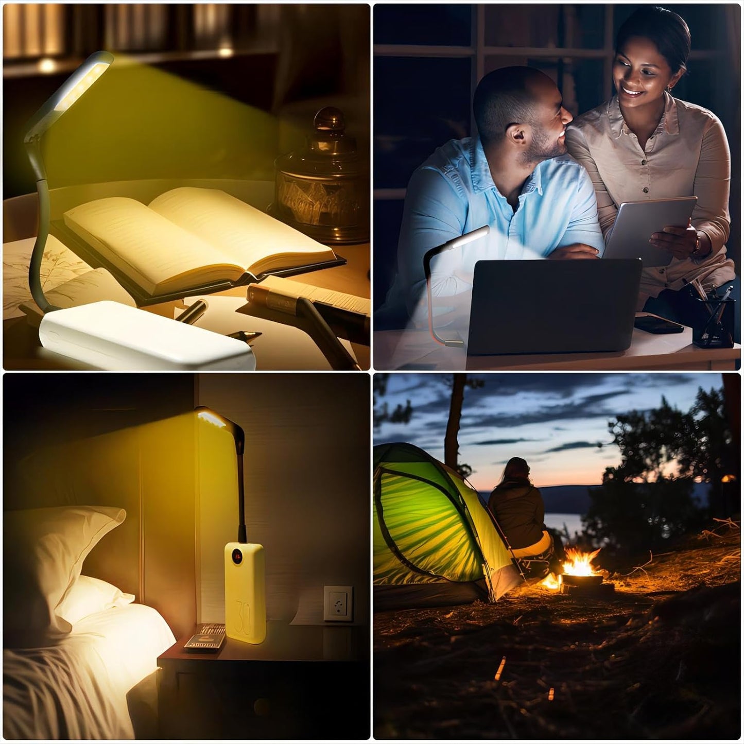 USB LED Light for Laptop Lamp, Brighter Gesture Sensing USB Lights 3 Color Temp Stepless Dimming Brightness USB Reading Lamp Eye-Care Flexible Portable Lights for laptop Keyboard Reading Camping