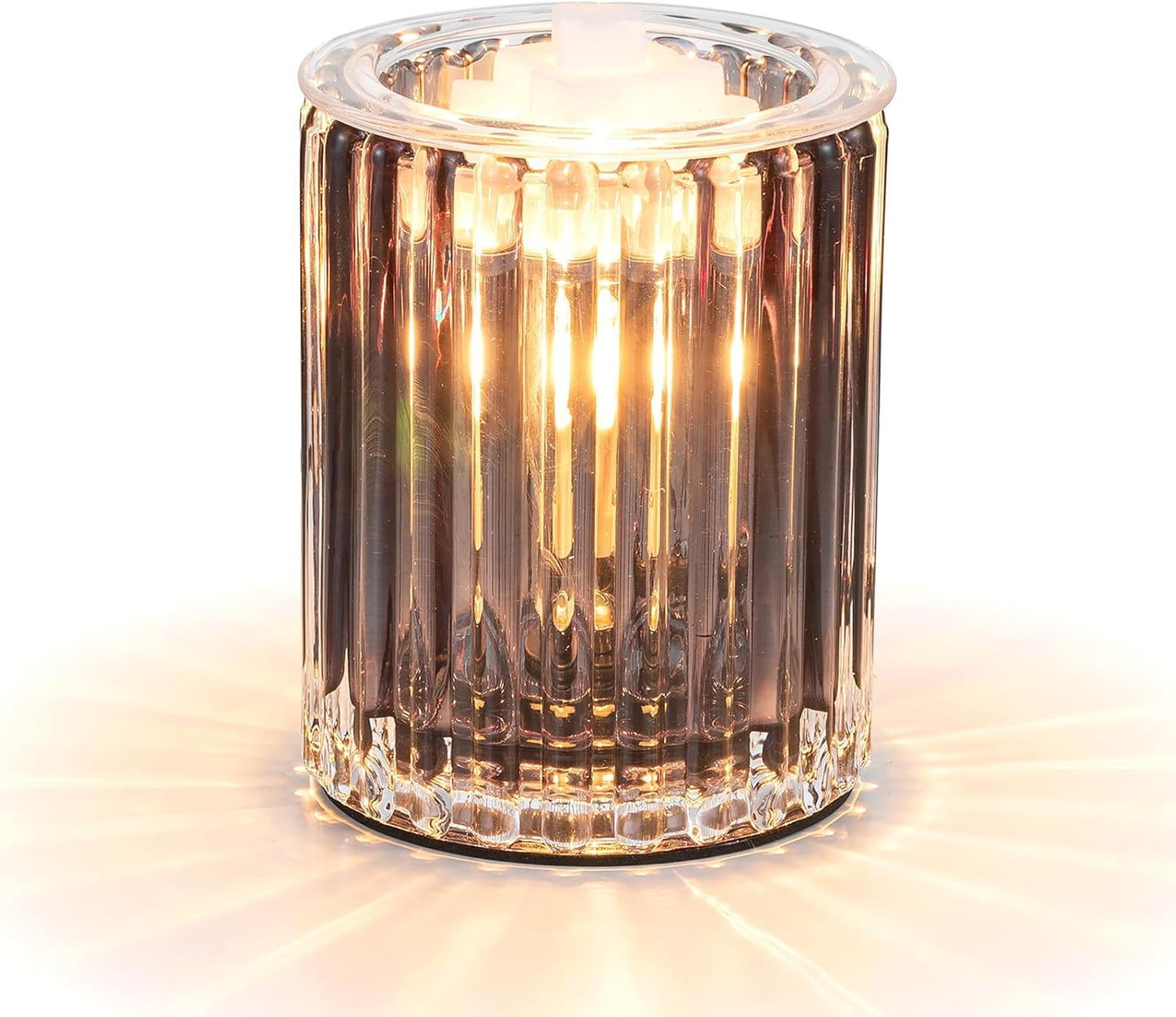 Wax Melt Warmer with Timer: Wax Melter for Scented Candle Electric Glass Candle Burner with 2 Light Bulbs Housewarming New Home Decor for Women