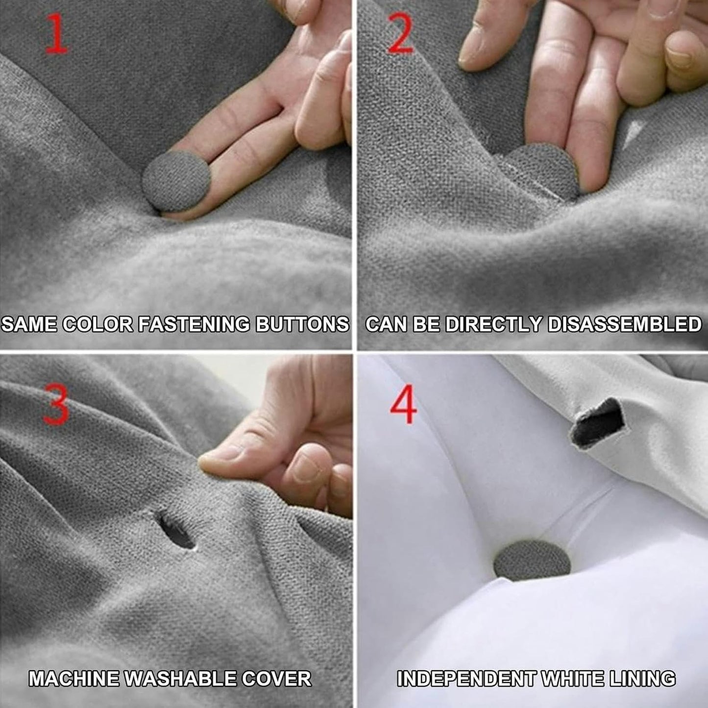 Wedge Headboard Pillow, Bed/Sofa Wedge Reading Pillow, Queen Throw Pillow/Bedside Cushion, Queen Back Wedge Pillow with Side Pockets and Removable Coverfor Sitting in Bed Backrest Positioning Support