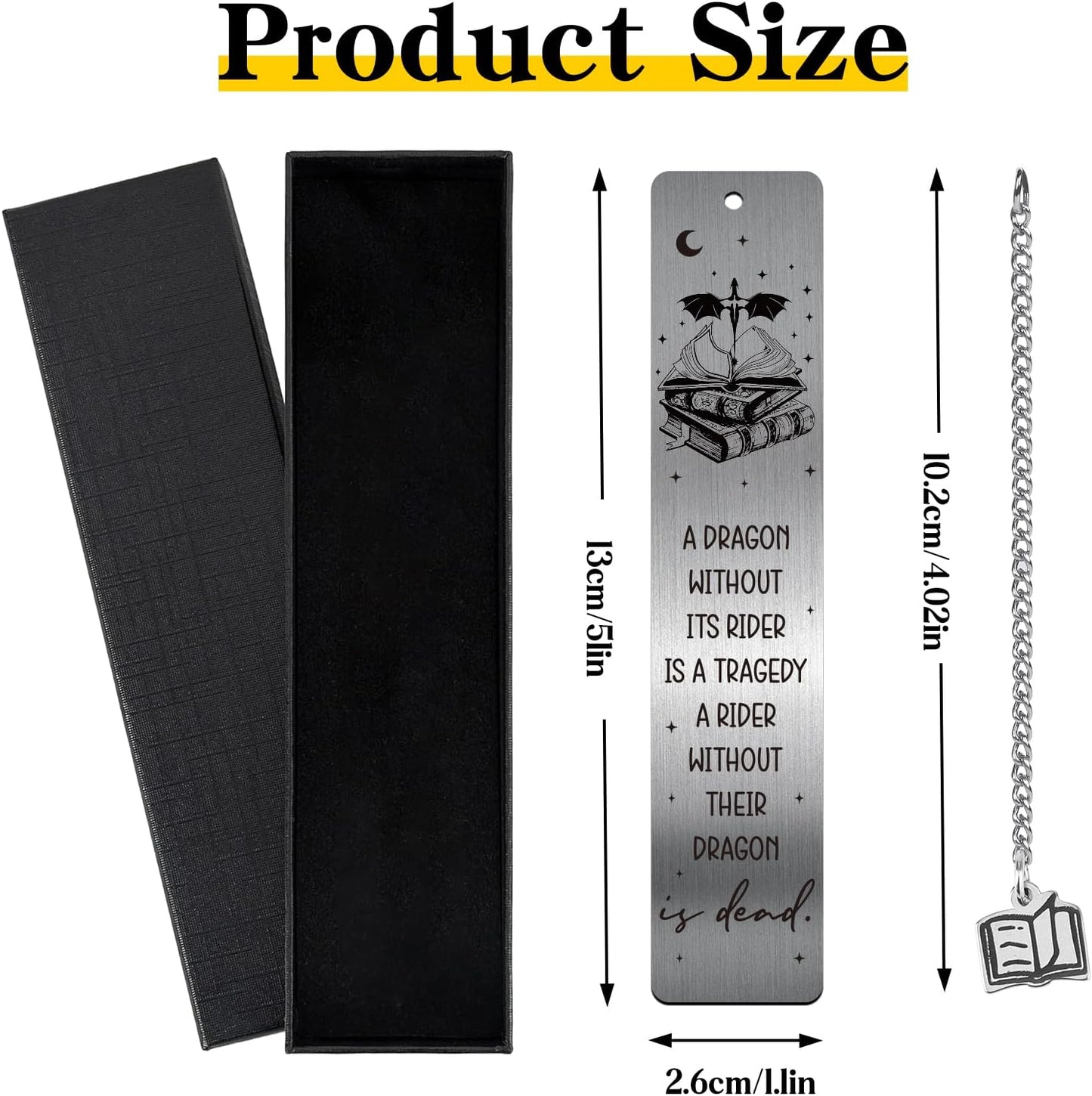 Fantasy Fourth Wing Bookmark - Cool Dragon Metal Bookmarks Reading Men Gifts Funny Adventure Novel Fans Page Makers for Boys Reader Bookish Book Lovers Students Birthday School Accessories
