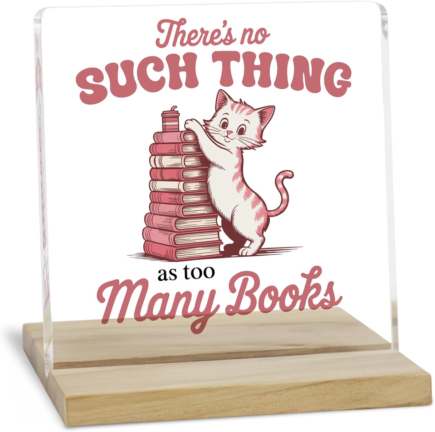 Book Reading Desk Decor Sign, Reading Room Decor for Book Lovers Acrylic Plaque