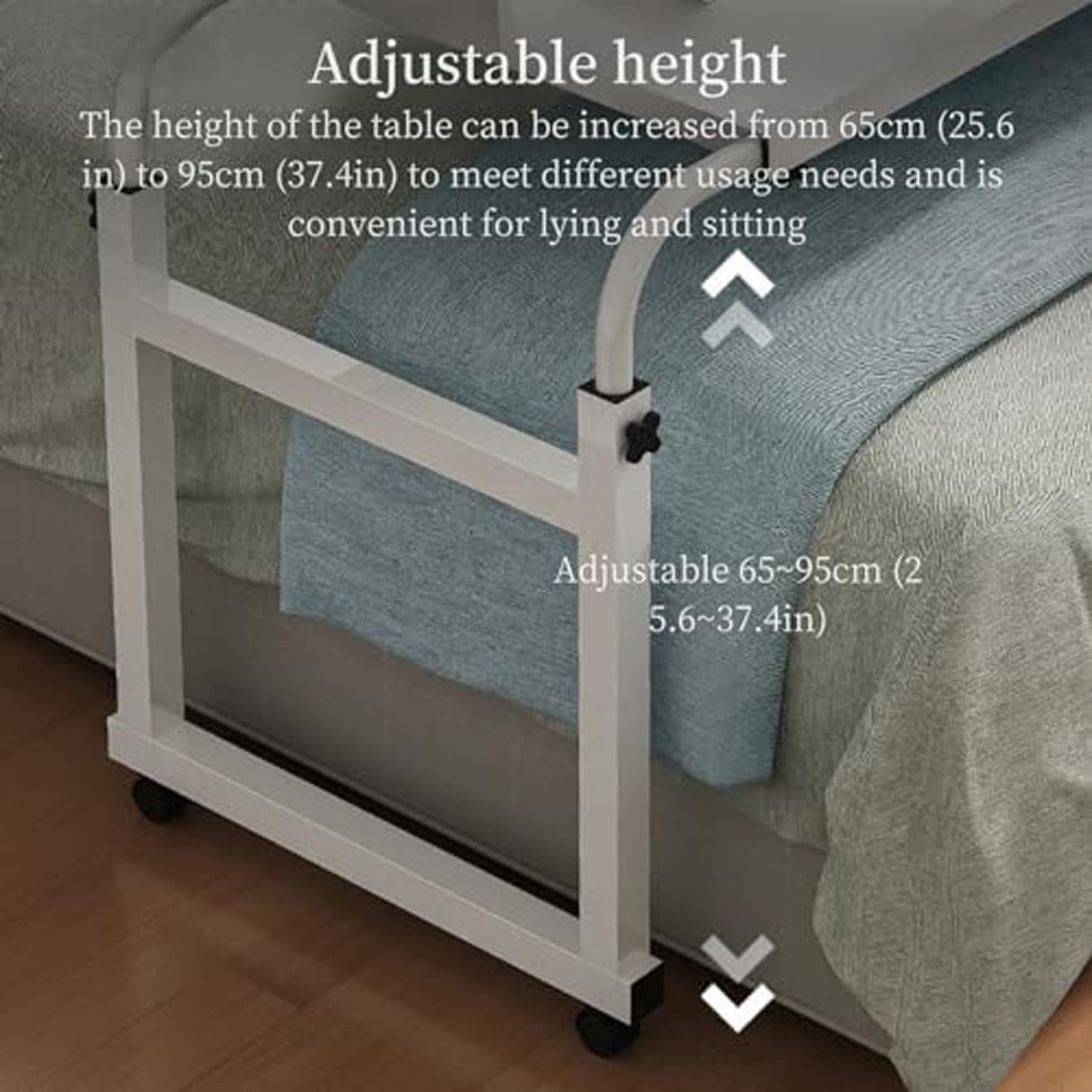 Height Adjustable Desk，fold Down Desk Foldaway Desk Reading Table Craft Desk Folding Tables Folding Desk Laptop Table Adjustable Height(Color:White+)