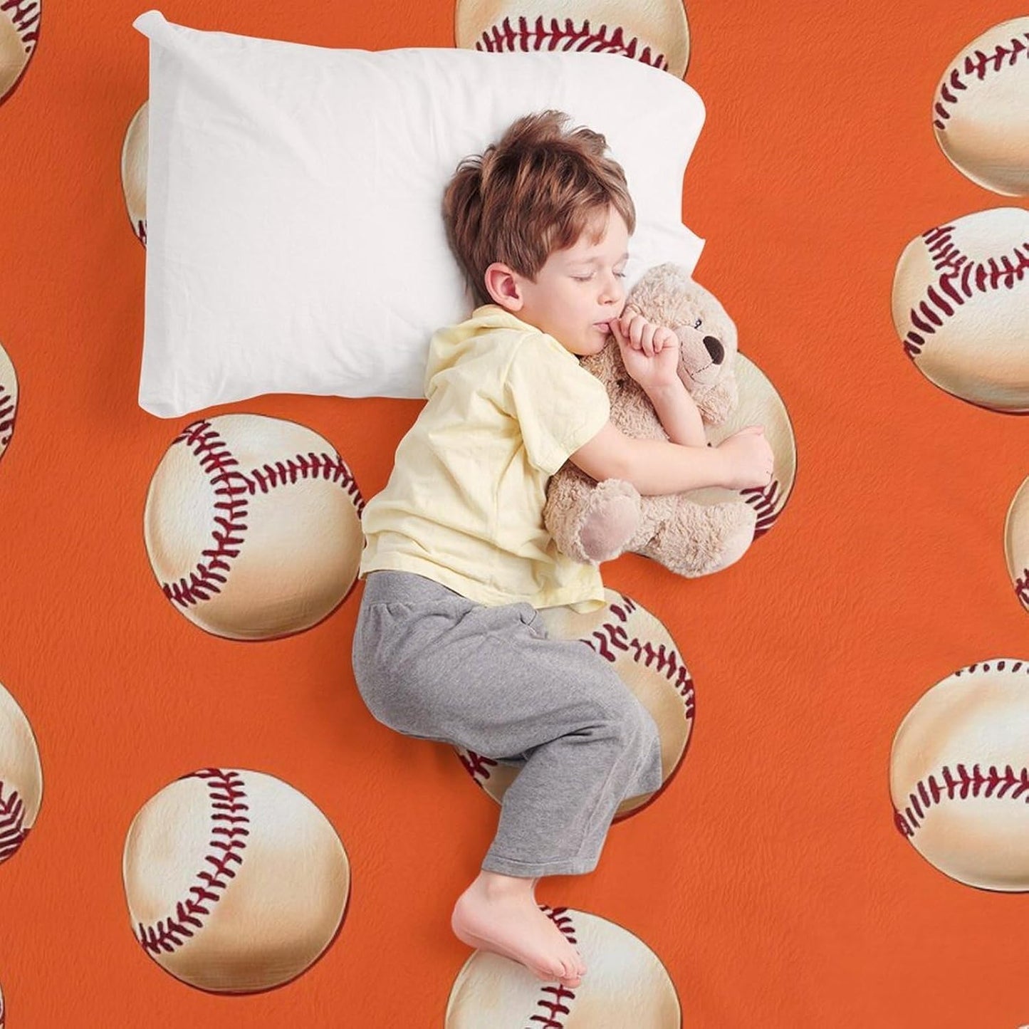 Baseball Pattern Throw Blanket for Couch Bed Plush Cozy Fuzzy Flannel Blanket for All Season 55"x70"