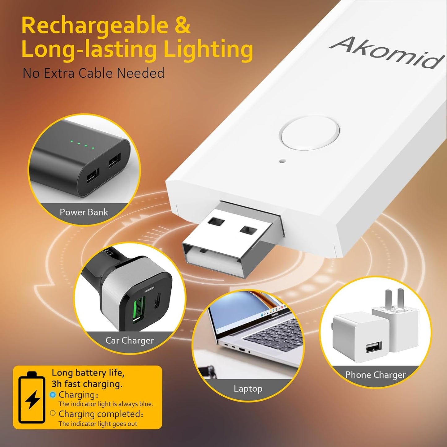 Book Light USB Rechargeable Clip on Reading Light, Eye-Cared Amber Light Mode Book Light for Reading in Bed Kids, 8 LEDs Bookmark Portable Stepless Dimming, White