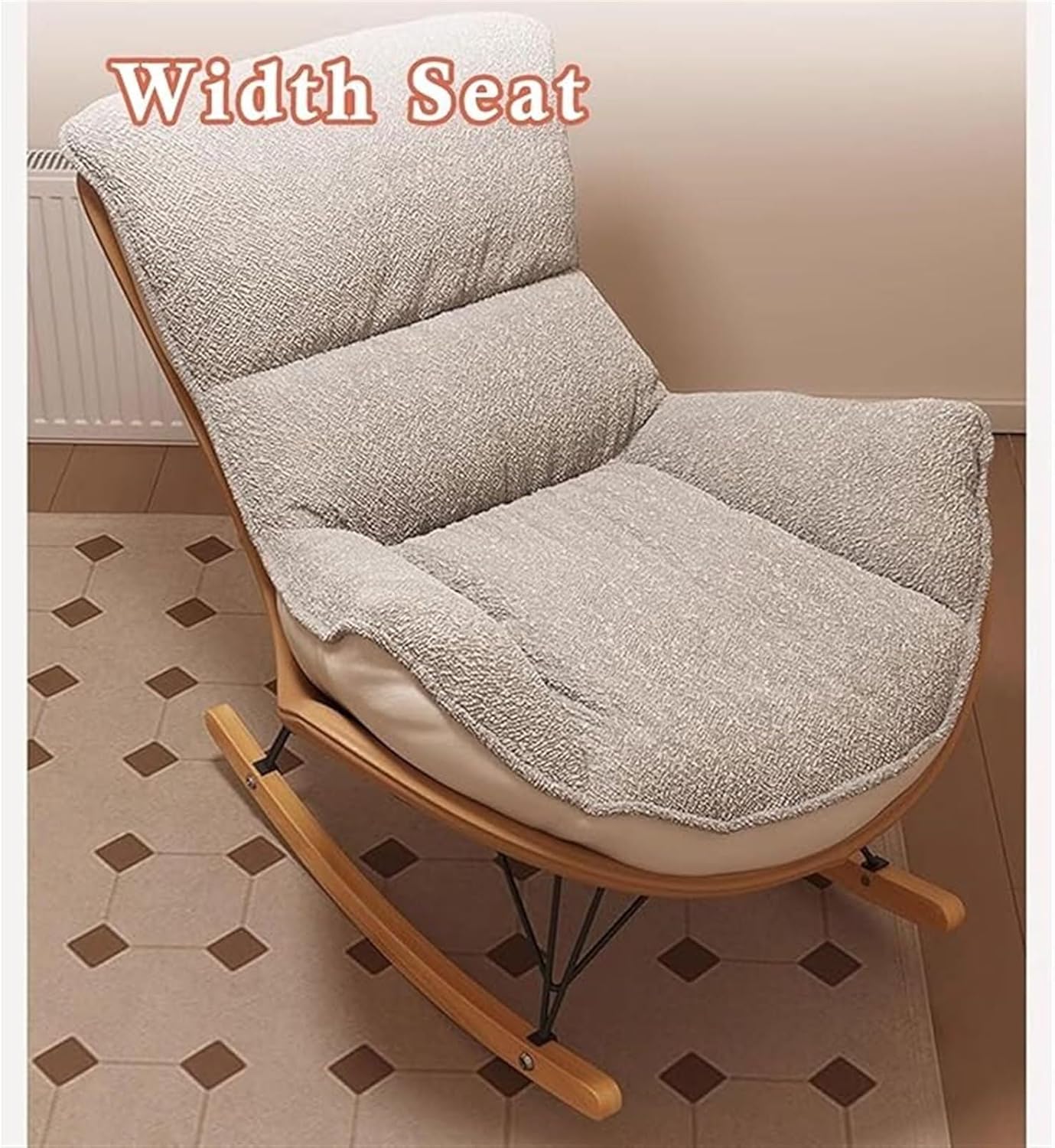 LSLYTQ Indoor Comfortable Sofa Rocking Chair, Upholstered Velvet Lounge Chair with Thick Cushion for Reading Naping,Living Room Accent Furniture Chairs