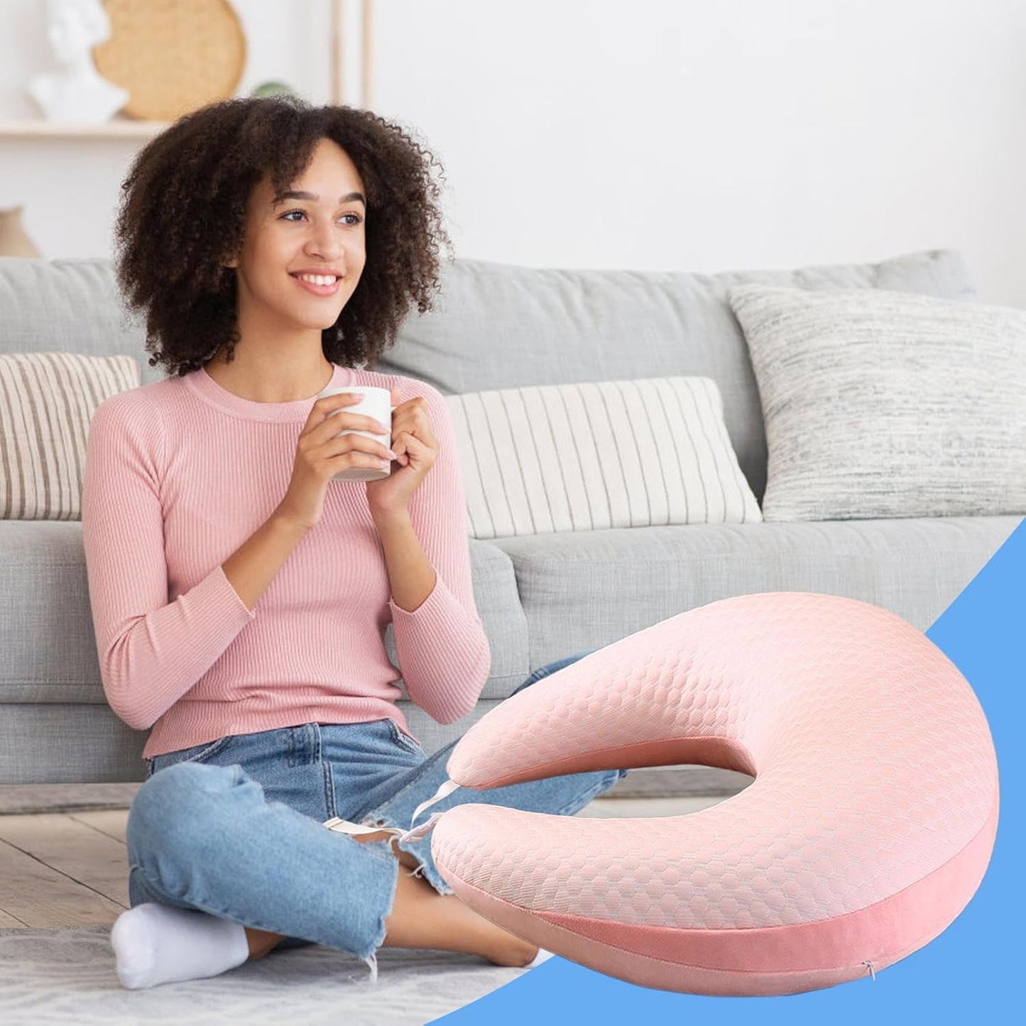 Laptop Lap Desk Pillow, Ergonomic Arm Rest Support for Bed and Recliner, Multi-Functional Cushion with Removable Cover for Sofa and Car, Comfortable Armrest Pad Travel & Home Office
