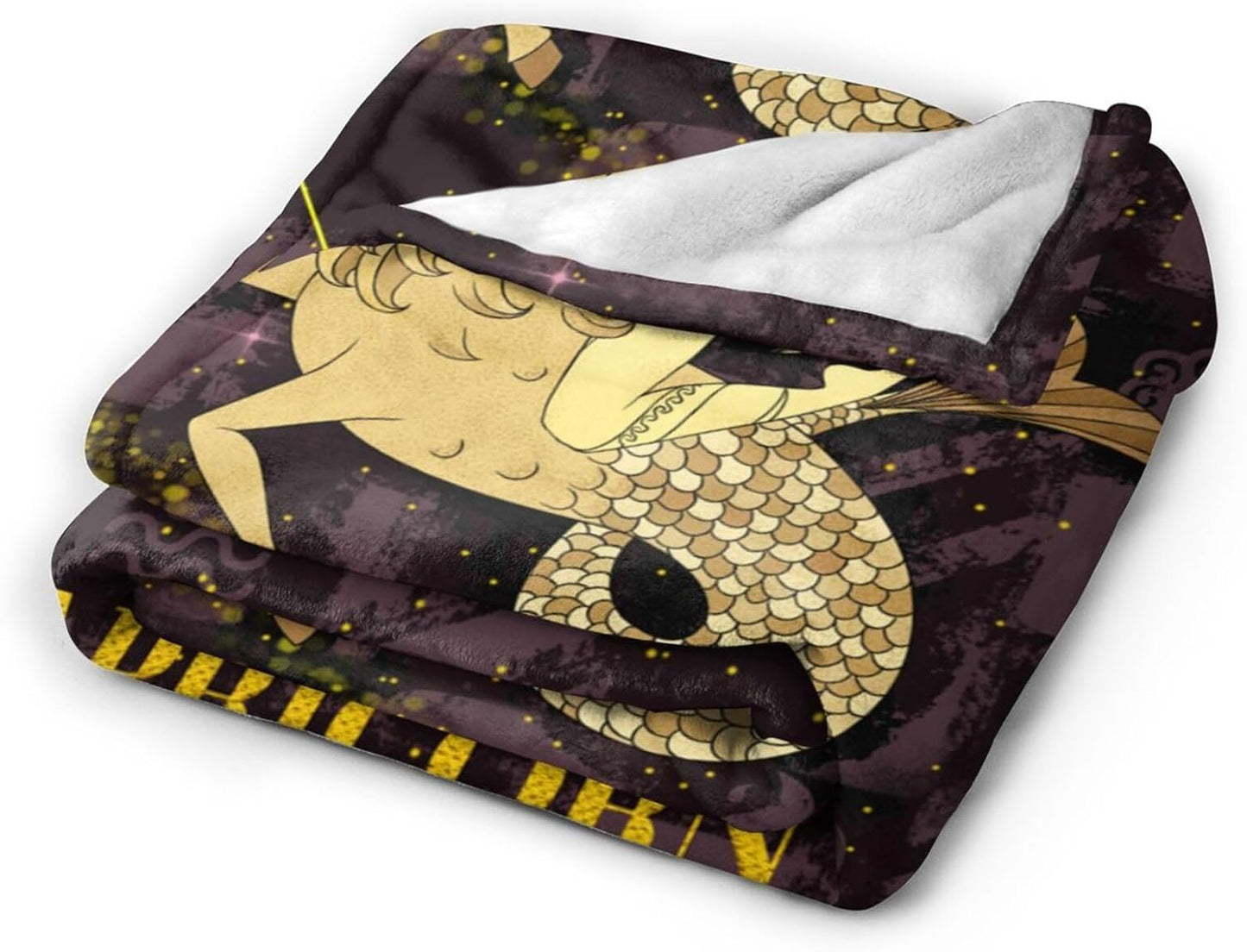 Constellation Capricorn Throw Blanket Flannel Zodiac Sign for Couch Bed Sofa Fuzzy Travelling Car for Women Man (60"x50", Capricorn)