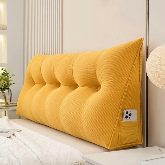 Reading Pillows Triangular Headboard Pillow Triangle Backrest Back Cushion Large Bolster Backrest Positioning Support Wedge Pillow Seat Daybed Removable, 79inch/200cm, Orange