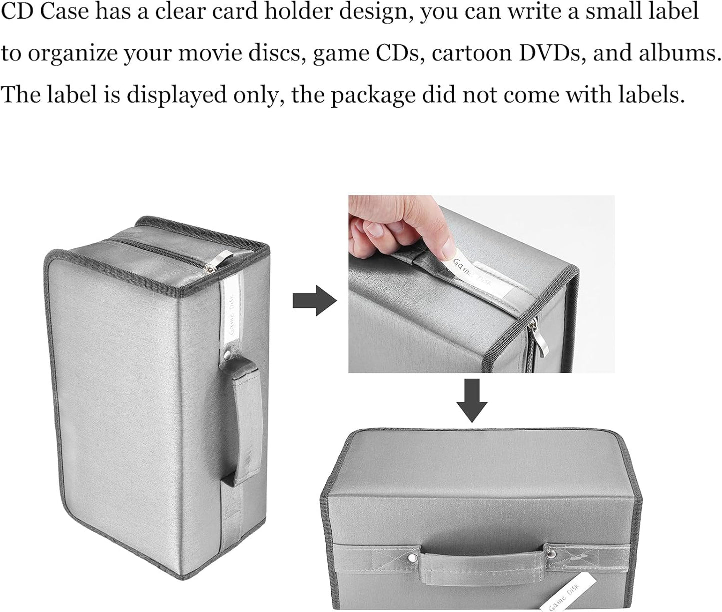 alavisxf xx CD Case, 160 Capacity Nylon DVD Case Protective CD Holder Portable Disc Storage Organizer Bag for Car Home (Grey160, 160 Capacity)