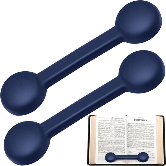2 Pieces Weighted Bookmarks Book Weight Page Holder Rubber Book Weight Bookmark Portable Weighted Rubber Page Holder for Adults Reading(Dark Blue)