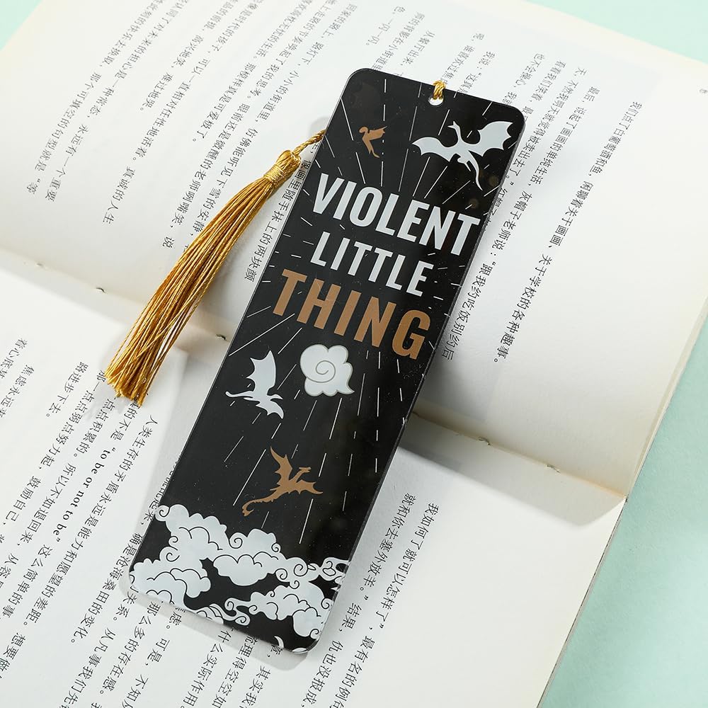 7PCS Fourth Wing Dragon Bookmark Set - Fantasy Dragon Acrylic Bookmarks for 4th Wing Novel Fans Women, Retired, Nurses, Librarians, Tasseled Book Accessories, Page Readers (7PCS-Dragon)