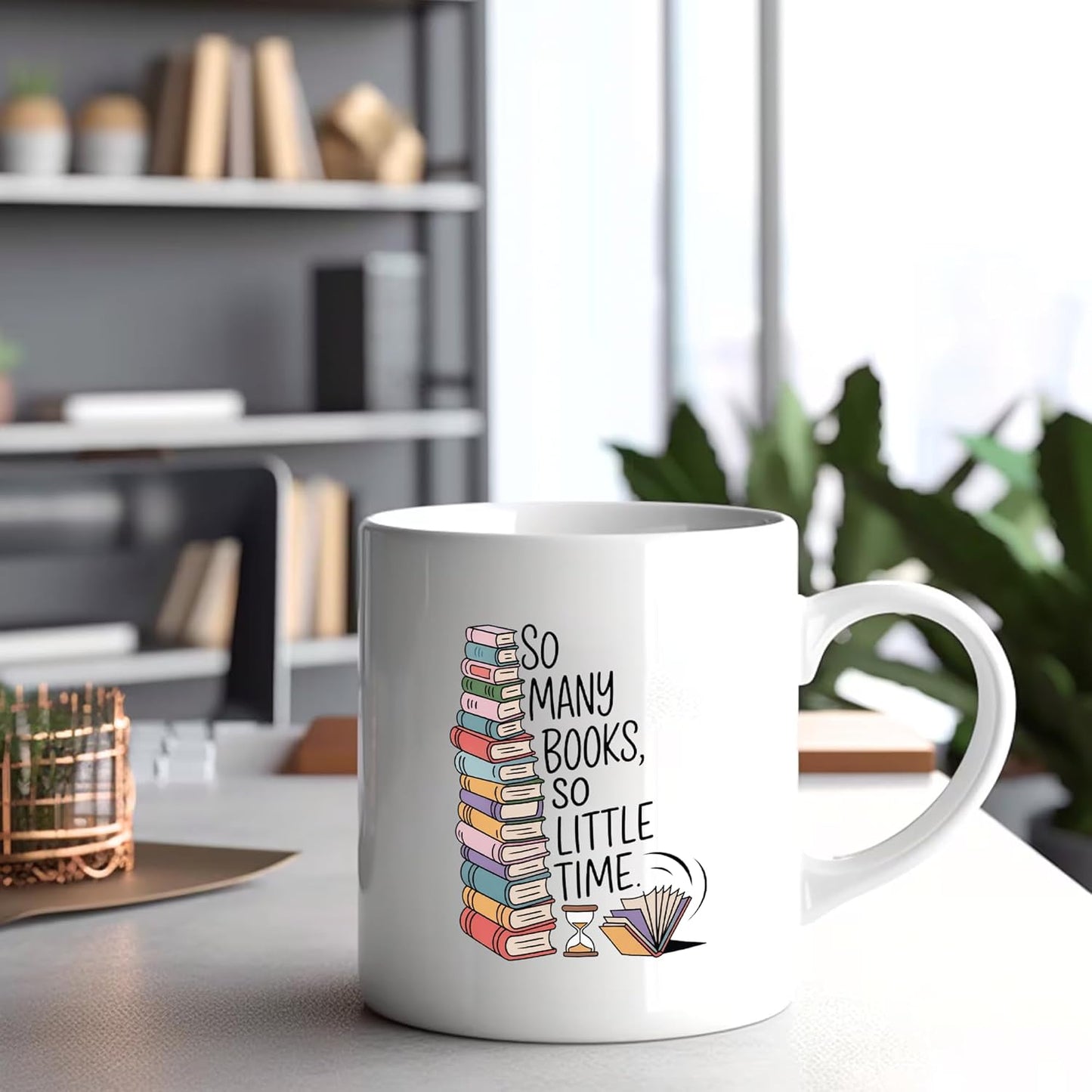 Panvola So Many Books So Little Time Book Lover Gifts Book Readers Gifts For Women Men Bibliophile Librarian Sister Girlfriend Wife From Husband Boyfriend Dad Mom Funny Ceramic Mug 11oz White