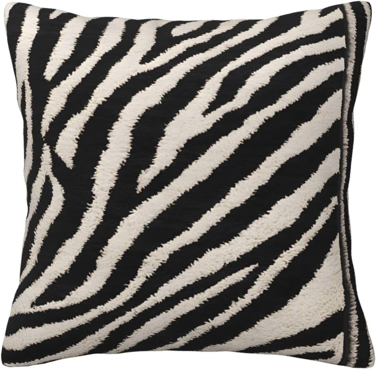 All-Season Square Pillow Covers 18"X18", Zebra Animal, Decorative Throw Pillow Covers for Sofa Bed Couch, Hidden Zipper Cushion Cover, Square Lumbar & Accent Pillowcases for Home Decor