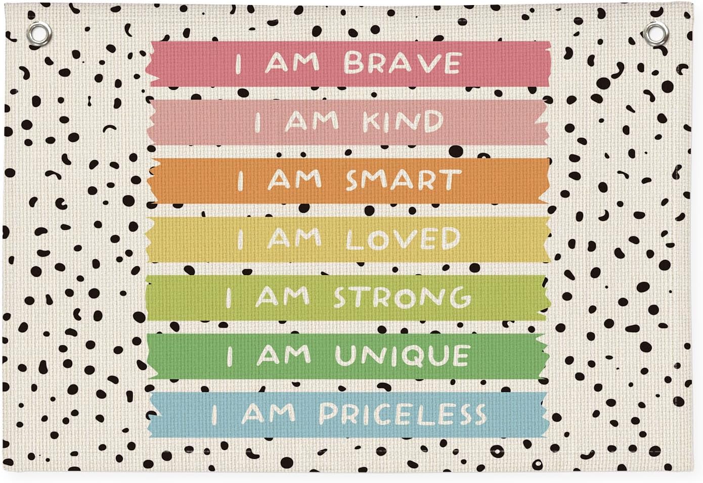 Positive Affirmations Wall Decor, Calming Corner Toddler Reading Nook for Kids, Inspirational Canvas Banner Wall Hanging Banner Flag Decor for Classroom Homeschool Decor