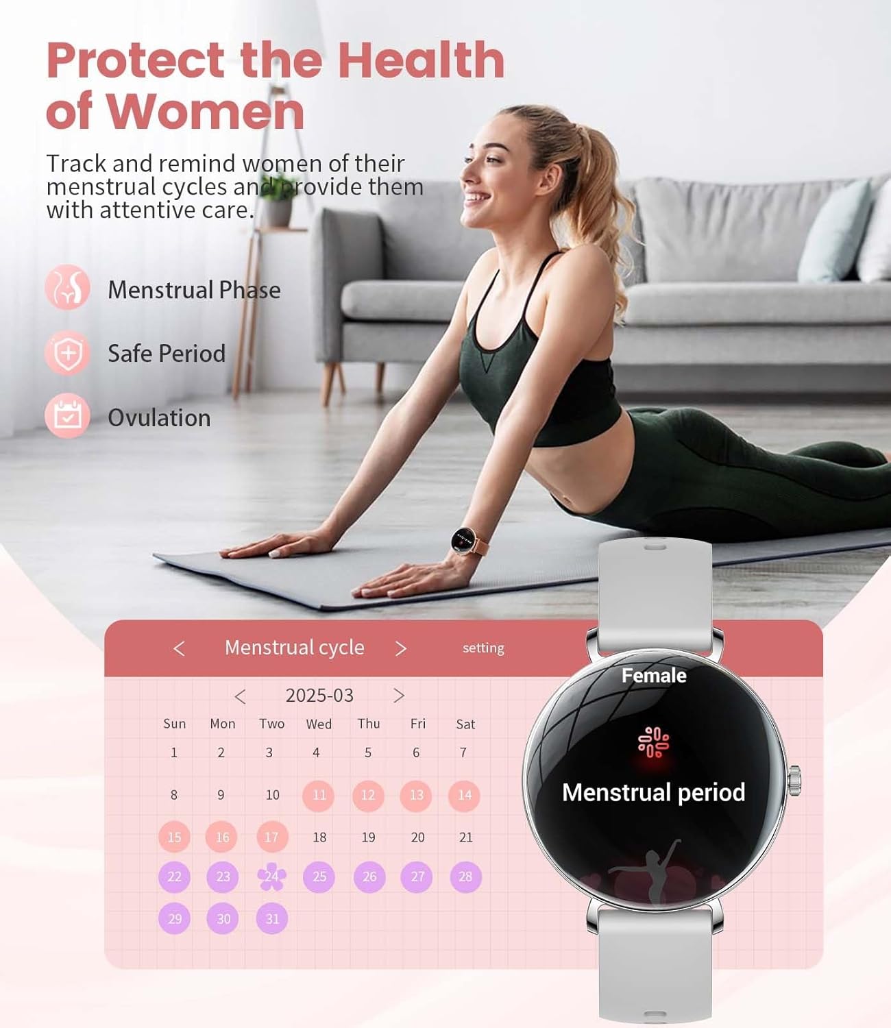LIGE Ultra-Thin Smart Watch for Women(Answer/Make Calls),1.43" Always-on Display Smart Watch with Heart Rate,Clories Tracker 100+ Sports Modes, Women Smartwatch for Android iOS (Silver-FV17-G)