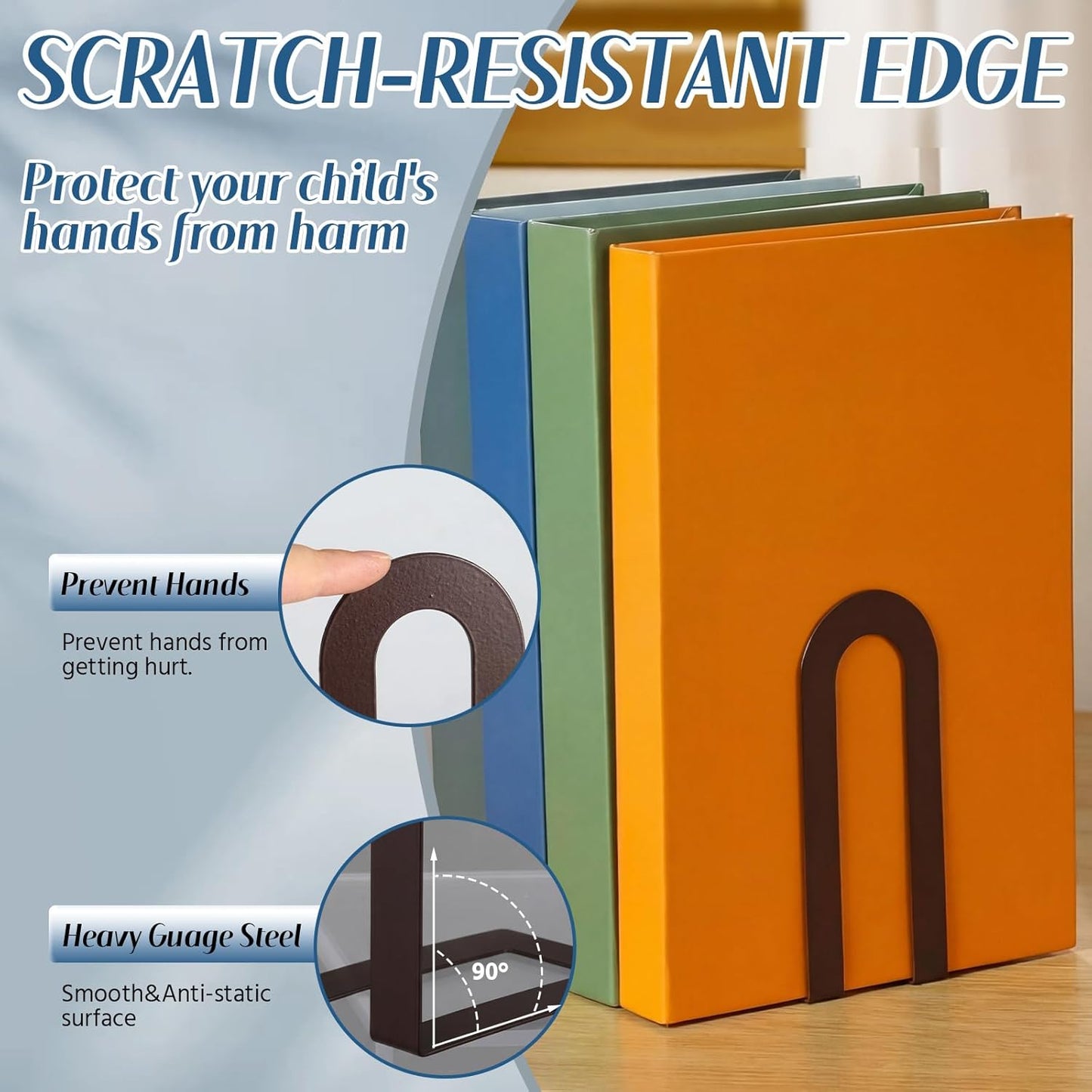 Chunful 6 Pcs Modern Metal Book Ends for Shelves Decorative Small Bookends Book Shelf Organizer Minimalist Design Stopper to Hold Books for Home Office (Bronze,5.5 * 3.75 * 2.25inch)