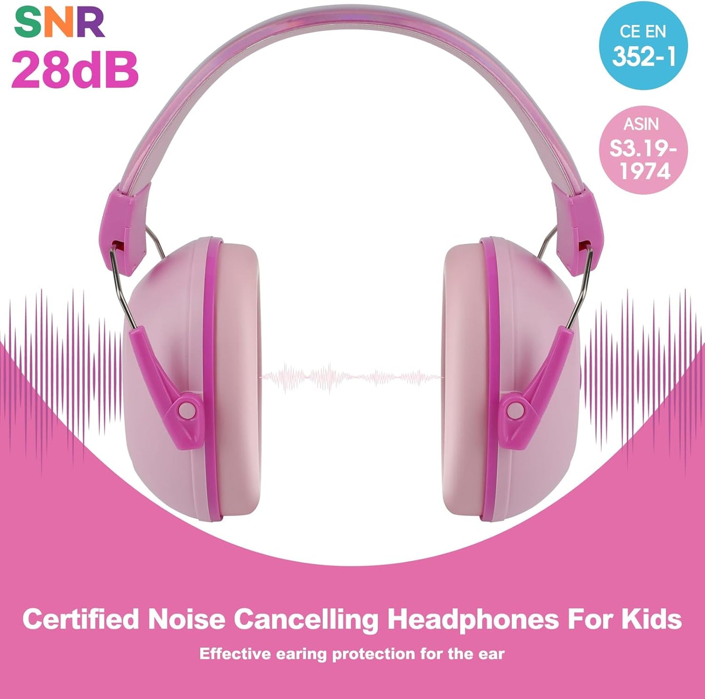 Floriogra 2 Pack Noise Cancelling Headphones for Kids, Kids Ear Protection 28dB SNR Noise Reduction Ear Muffs for Children/Toddler,Noise Cancelling Hearing Protection For Fireworks/Monster Truck