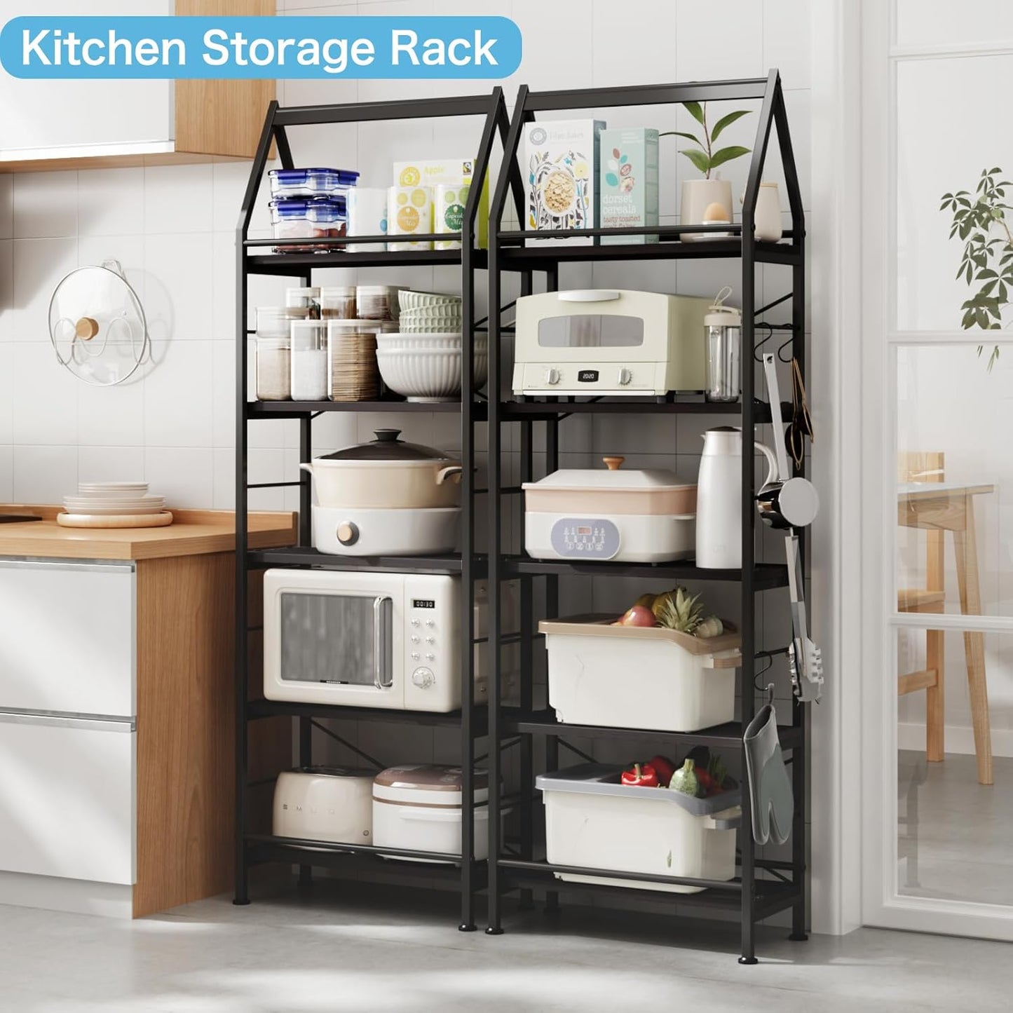 5-Tier Bookshelf, Standing Shelf Units,Tall Standing Bookcase, Modern Display Shelf Unit Storage Organizer Rack for Study Room Home Office,Black