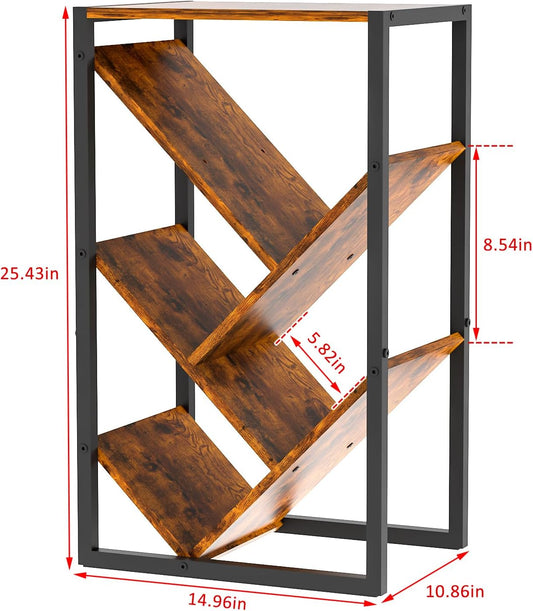 Small Bookcase - 5 Tier Tree Bookshelf with EVA Pads, Book Shelf for Small Spaces Bookshelves Wooden Book Storage Organizer Shelves for Hardcover Books Bedroom Living Room, Patent Pending