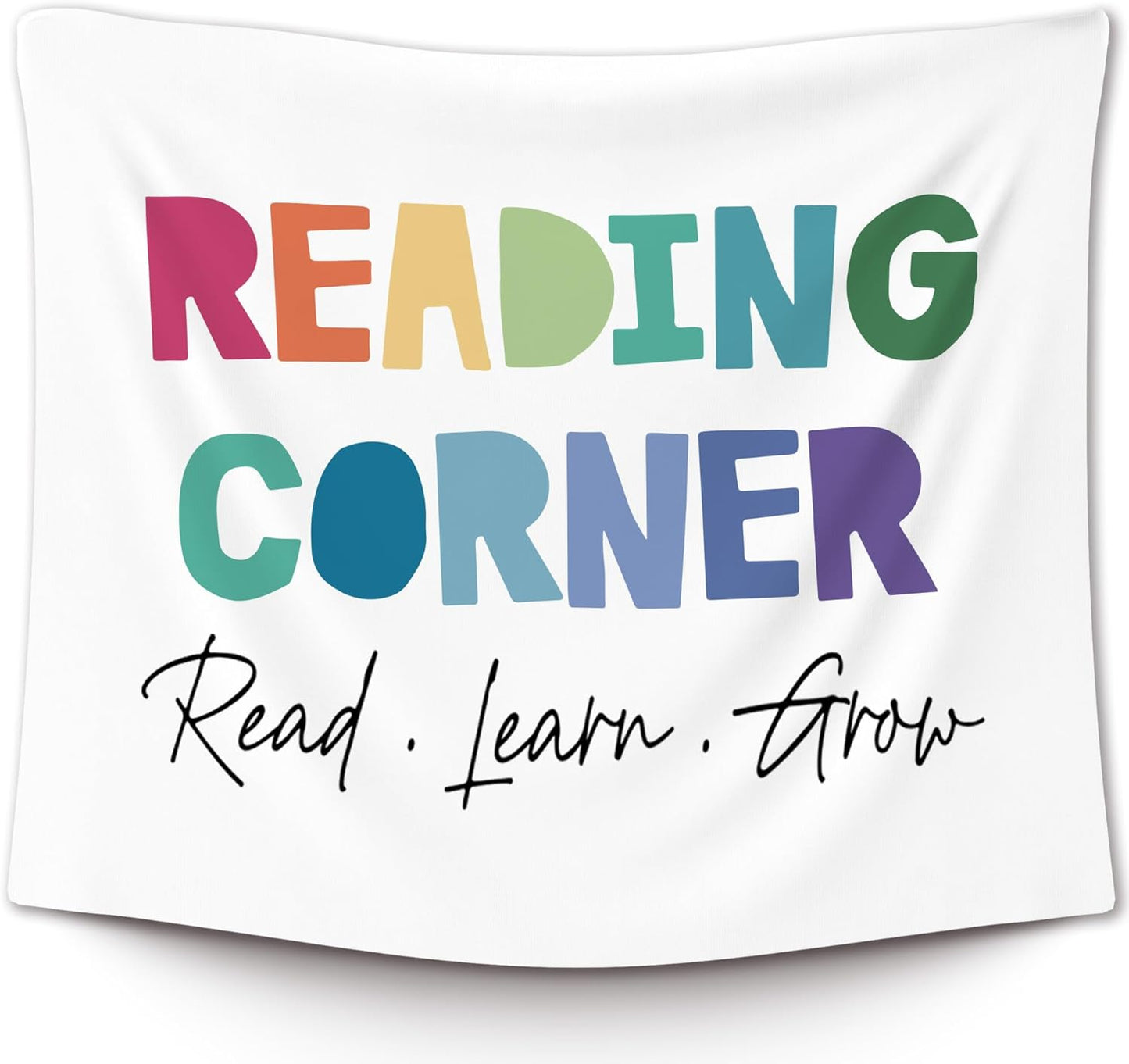 XLDLIOO Reading Corner Read Classroom Wall Tapestry, Read Learn Grow Wall Tapestry Hanging for Bedroom, Colorful Tapestries Wall Decor Art for Reader Library Reading Nook Kids Room 60x50in
