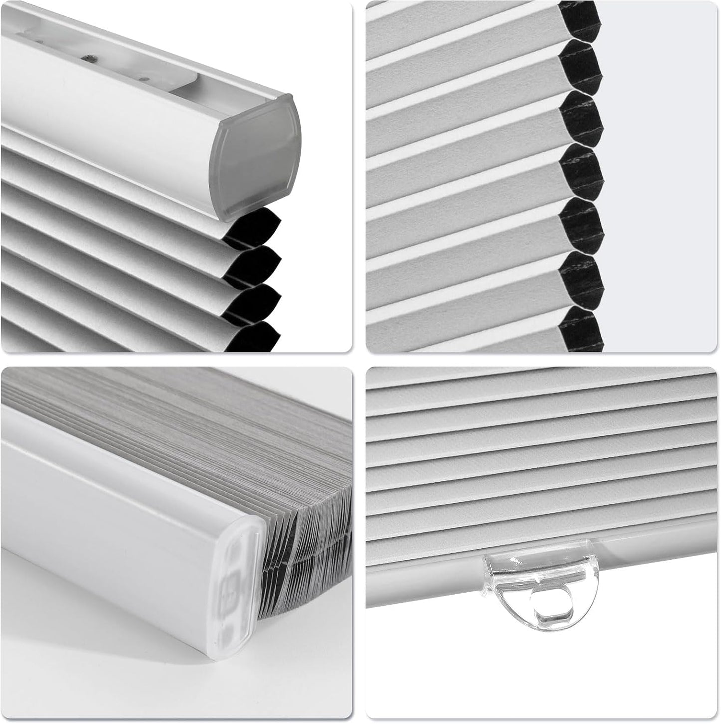BlinDecor Blackout Cellular Shades Cordless 30x64 in Honeycomb Blinds Windows Shade Easy Install & Clean Shades for Door Room Home Privacy, Blackout White