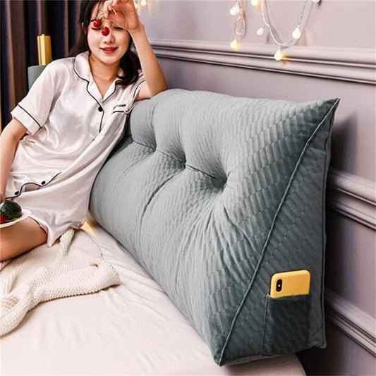 Reading Large Pillows Backrest Bed Back Cushion Wedge Lumbar Support Rest Pillow,Headboard Pillow Bed Backrest(Size:200x20x50cm(79x8x20inch),Color:Green)