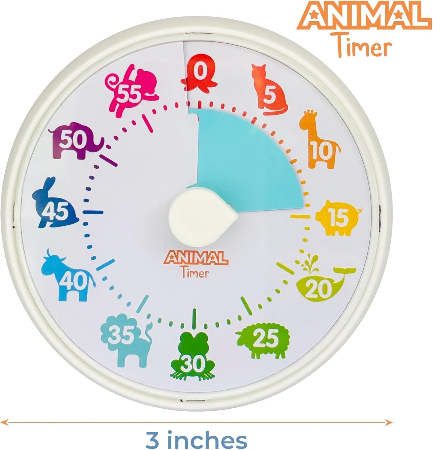 Animal Visual Timer and Color Timer for Kids, Preschoolers & Toddlers - Silent Classroom and Home 60-Minute Countdown Clock, Time Management Tool (Animal Timer)