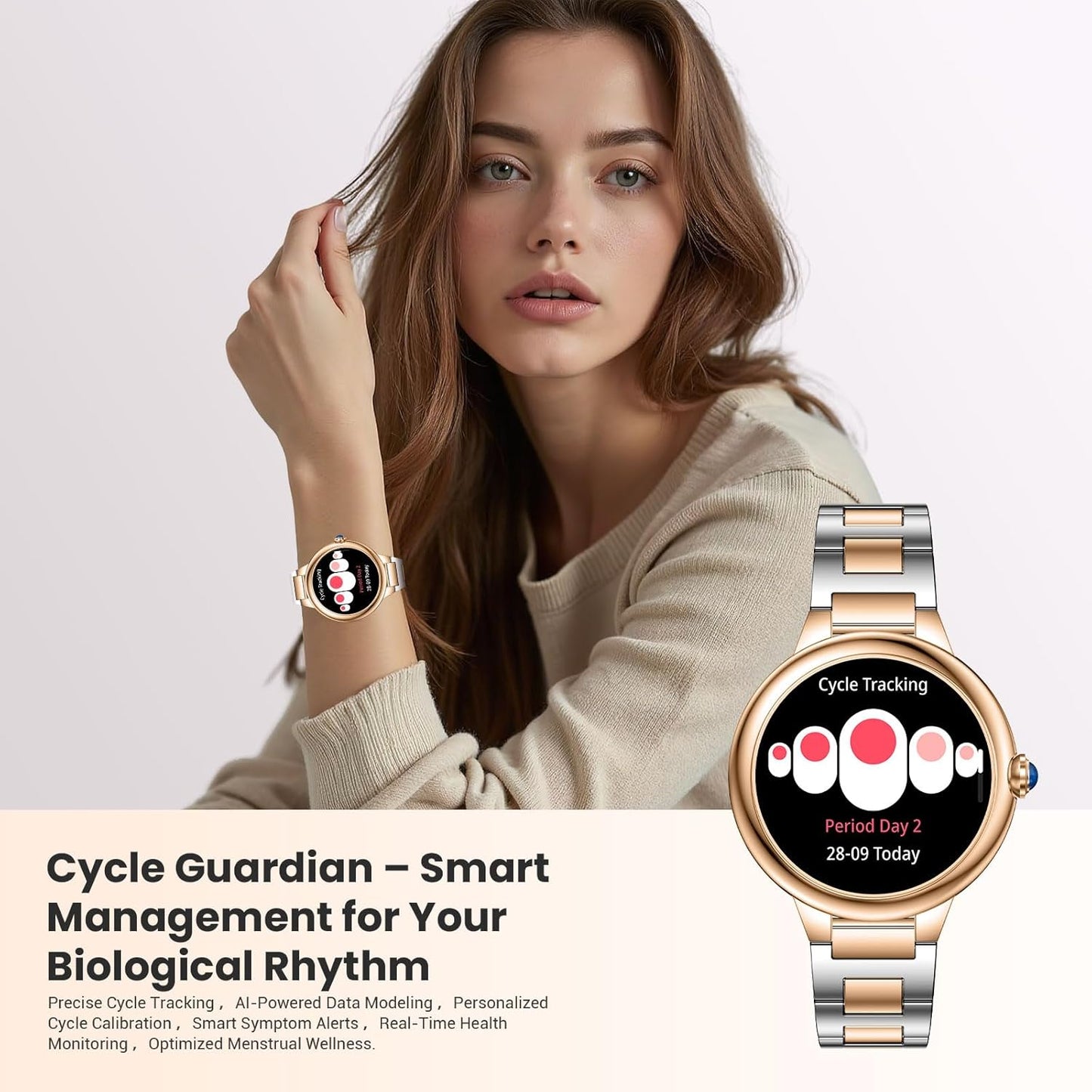 SOUYIE 2026 Luxury Smart Watch for Women, 1.19" AMOLED Display, DA GPT Smartwatch, Heart Rate, Sleep Monitor, 107 Sports Modes Fitness Tracker, Compatible with iOS & Android