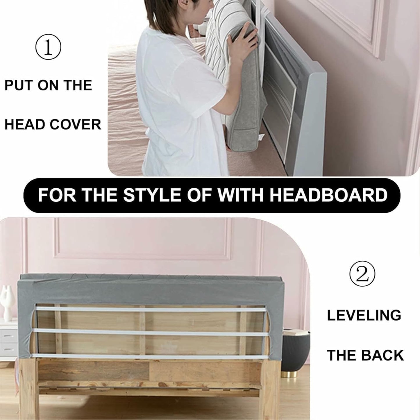 Pink,61x23x4In,Headboard Pillow Bed Support Pillowboard,Large Backrest Wedge Adult Lumbar Cushion,Rectangle Pillow Solid Color Removable Headboard for Sofa Bed Bunk Bed