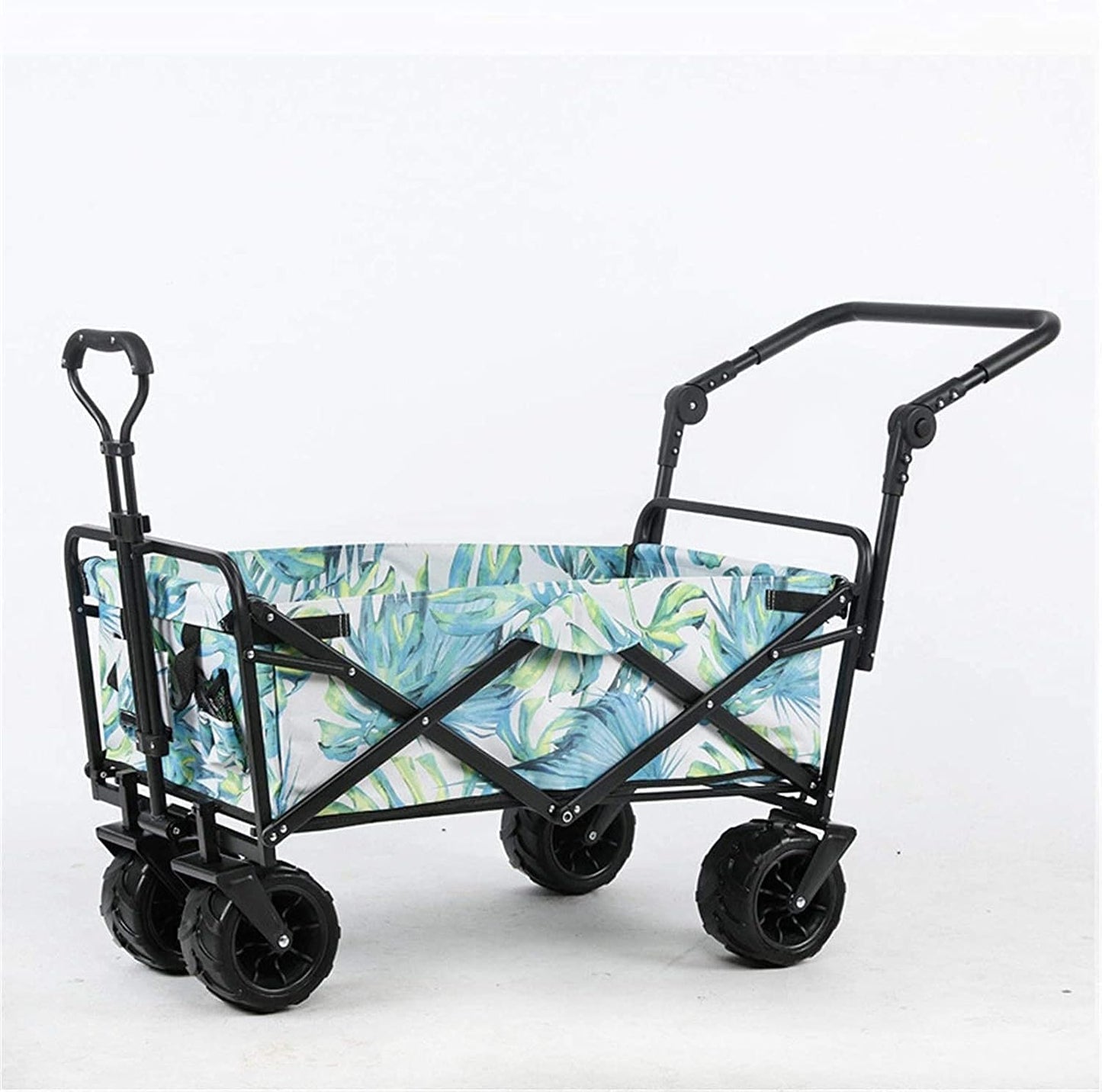 Folding Garden Beach ping Camping Cart Garden Troey Carts Outdoor Utility Wagon Foldable Wagon Troey (Color : Green Size : One Szie)