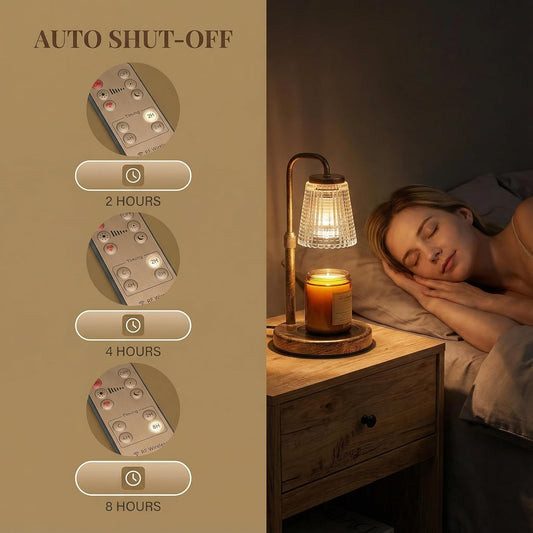 Candle Warmer Lamp with Timer & Dimmable,Wireless Remote Control Candle Warmer, Height Adjustable Wax Warmer Lamp for Jar Candles,Gifts for Women/Mom,Modern Home Decor. (Bronze)