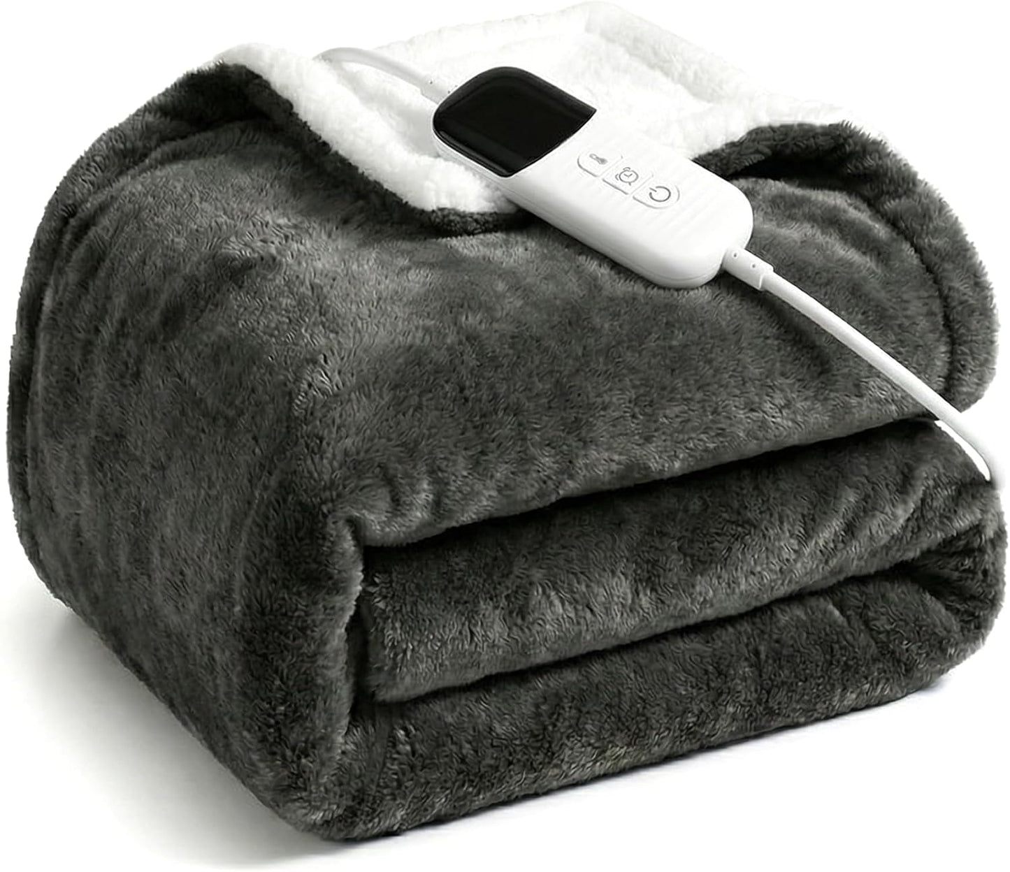 Heated Blanket, 50”x60” Throw Size Electric Blanket with Auto Shut-Off, Ultra Soft Flannel Fleece Fast Heating Blanket, Overheat Protection, Machine Washable for Home & Bedroom
