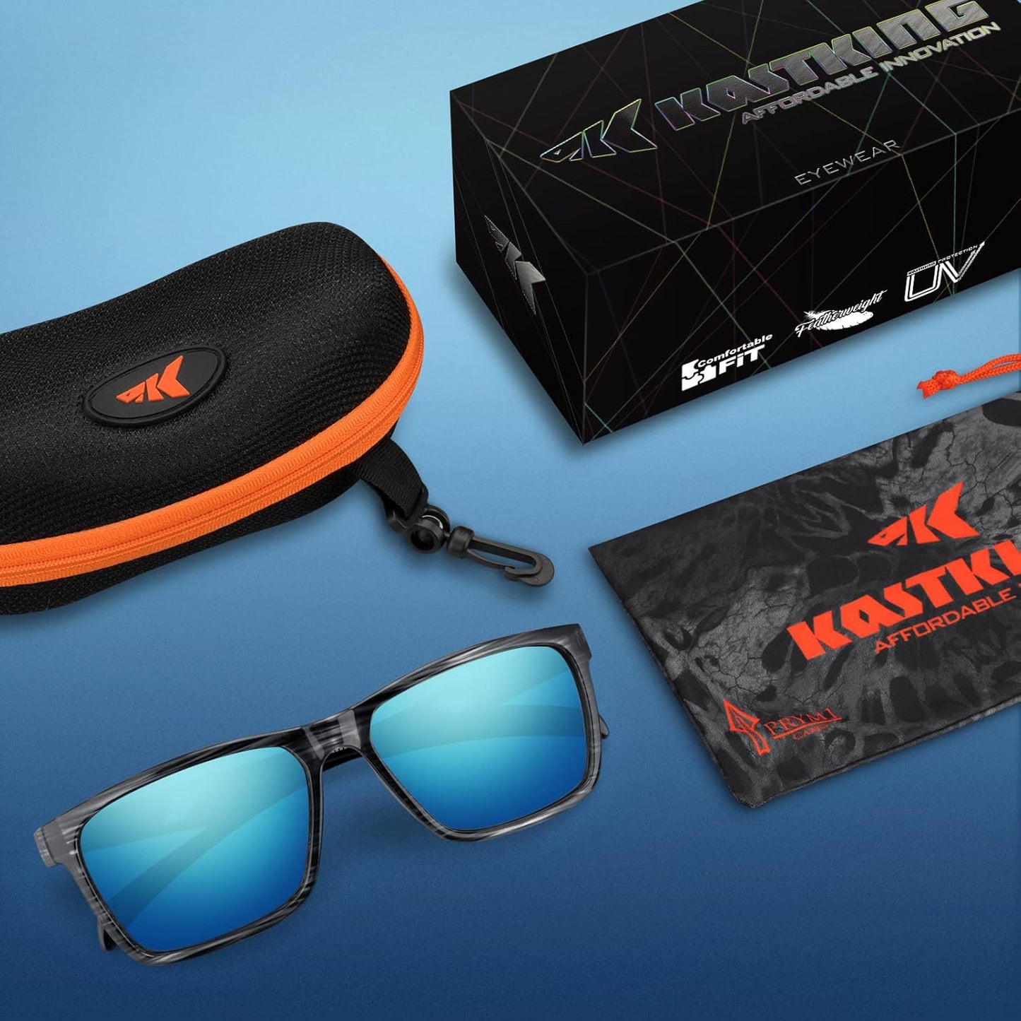KastKing FlatRock Polarized Sport Sunglasses for Men and Women, Ideal for Driving Fishing Cycling Running, UV Protection