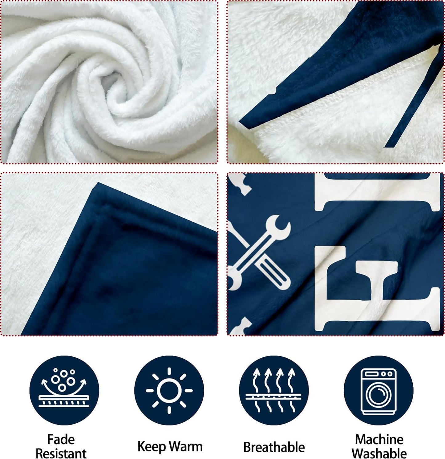 Funny Gifts for Men, Blanket Gift for Dad from Daughter Son Wife, Birthday Gift for Dad Husband Papa Grandpa Stepdad, Soft Throws Blanket for Travel Couch Bed Camping Napping, 60" x 50", Blue