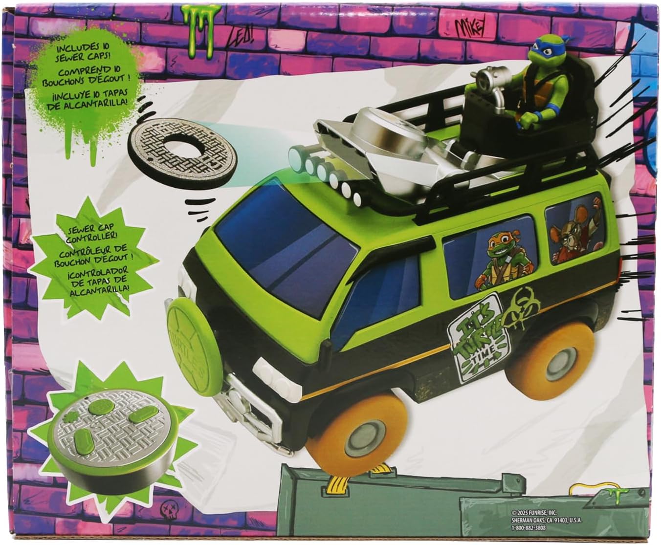 Teenage Mutant Ninja Turtles: Tales of The TMNT – Sewer Cap Striker RC Car | Full-Function Remote Control Vehicle | Launches 10 Foam Sewer Caps | Sewer Cap Remote Controller | Ages 6+