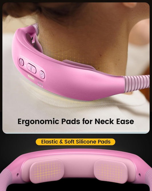 Glocusent Ergonomic Reading Light, 1600mAh Rechargeable Book Light for 100 Hrs - 3 Colors & 5 Brightness, Neck Light with Timers, Sleep Aid & Travel Lock, Perfect for Reading, Knitting & Craft