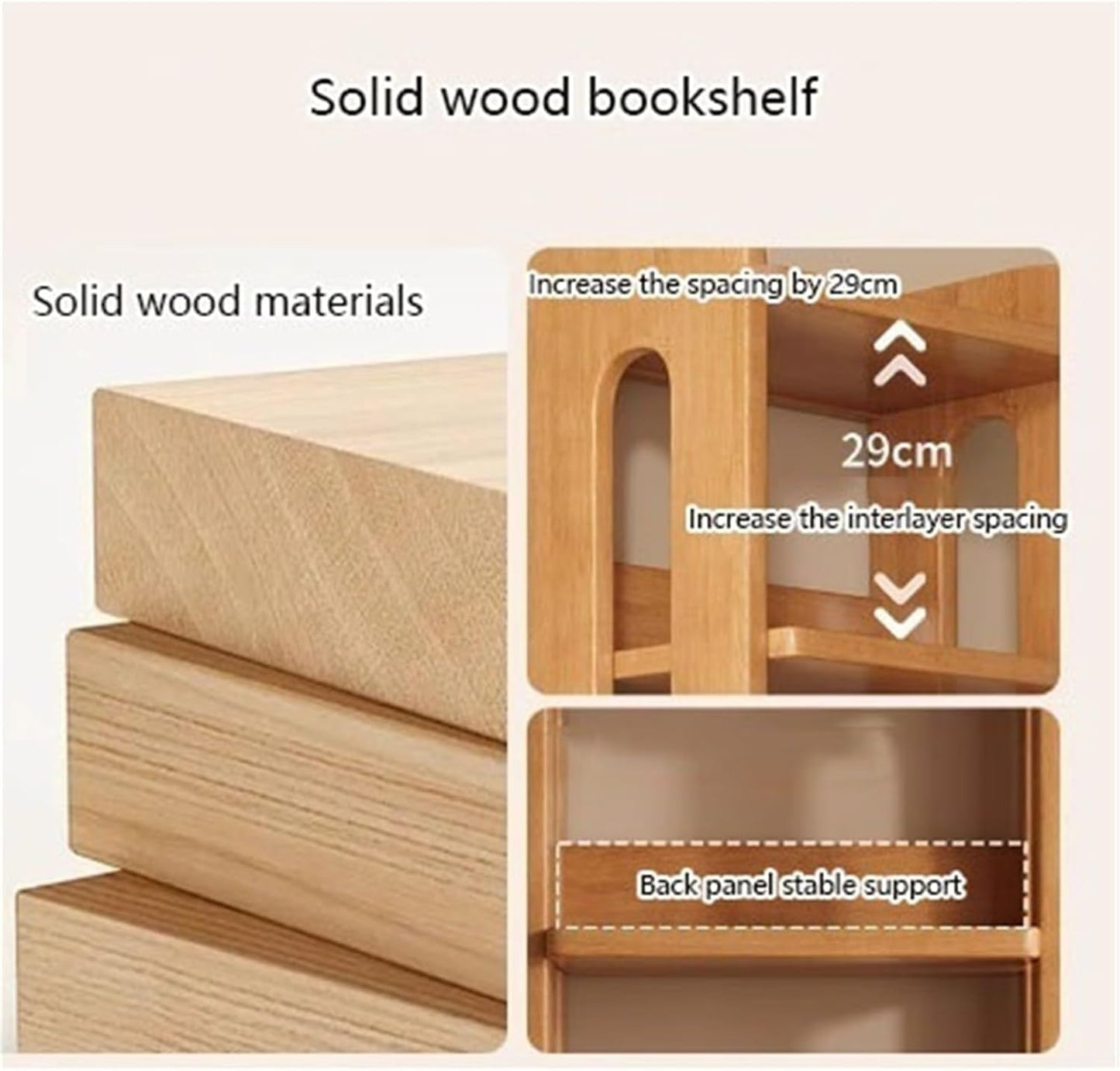 Modern Solid Wood 5-Tier Corner Bookshelf, Floor-Standing Narrow Bookcase for Living Room, Study & Office - Open Design, Minimalist Style Storage Solution (W43 cm)