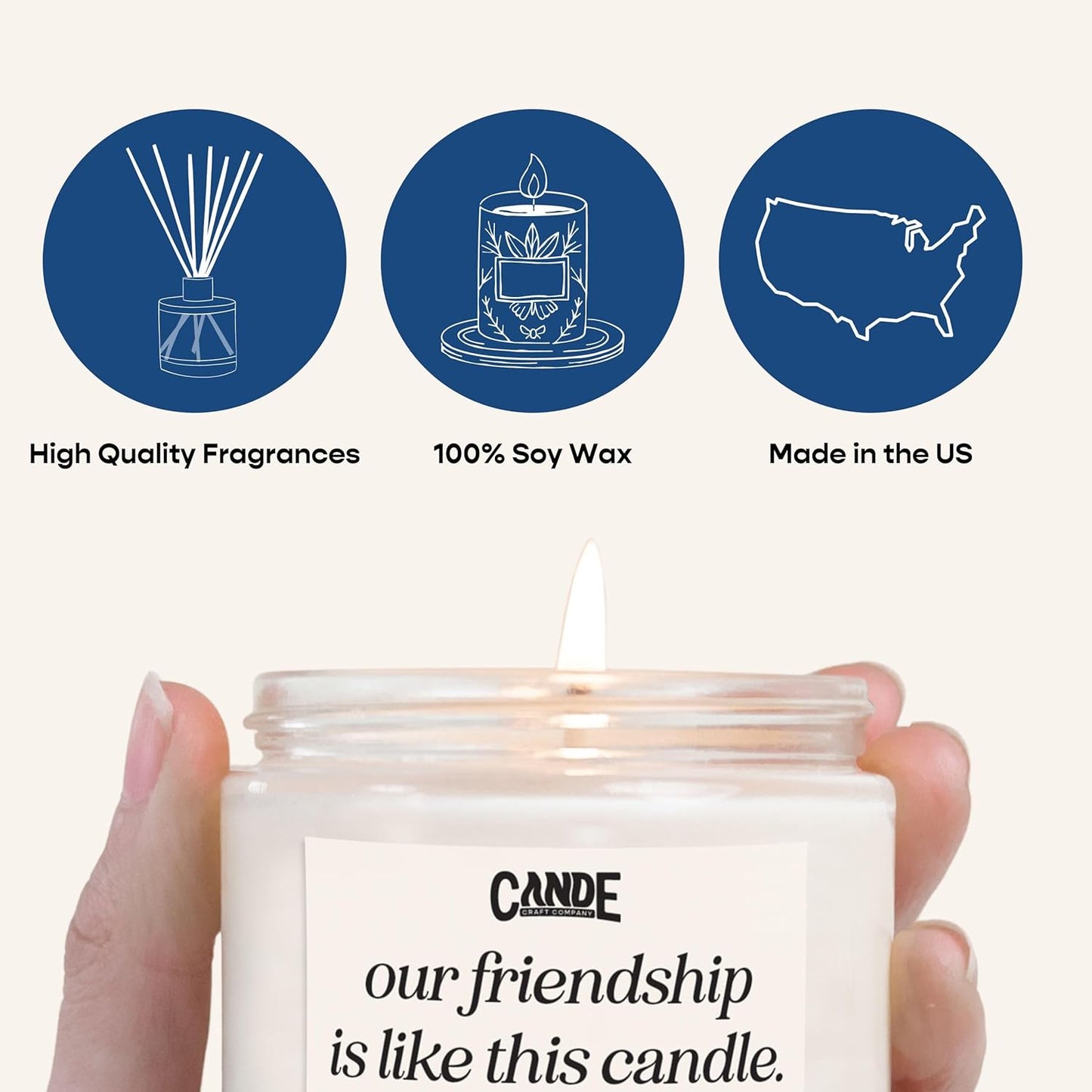 CE CRAFT Rhysand Scented Candle - Iced Vanilla Woods, 35+ Hour Burn Time, Book Inspired Gift, All-Natural Soy Wax, Housewarming, Modern