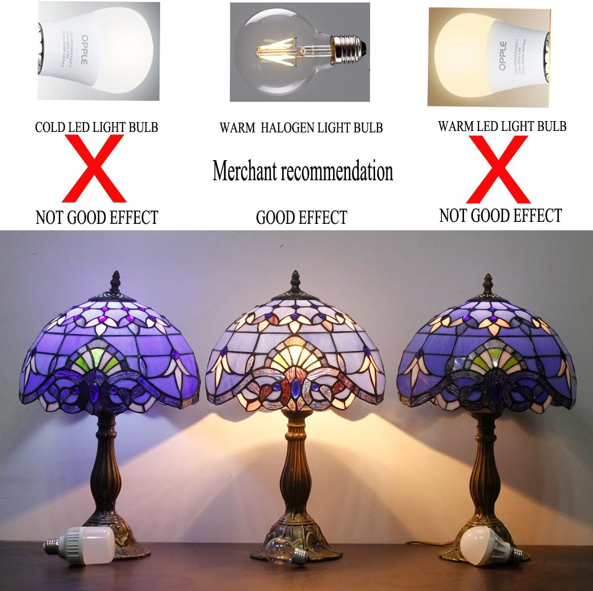 WERFACTORY Floor Lamp Tiffany Style Blue Purple Stained Glass Arched Lamp 12X18X64 Inches Gooseneck Adjustable Corner Standing Reading Light Decor Bedroom Living Room S003C Series