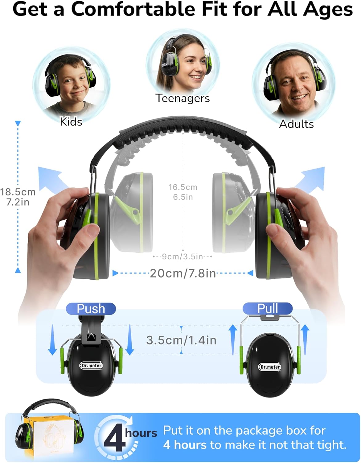 Hearing Protection Ear Muffs, 31dB Noise Reduction Safety Earmuffs for Adults Kids Autism Sensory, Range Ear Protection Earmuff for Mowing, Concentration and Garden Work