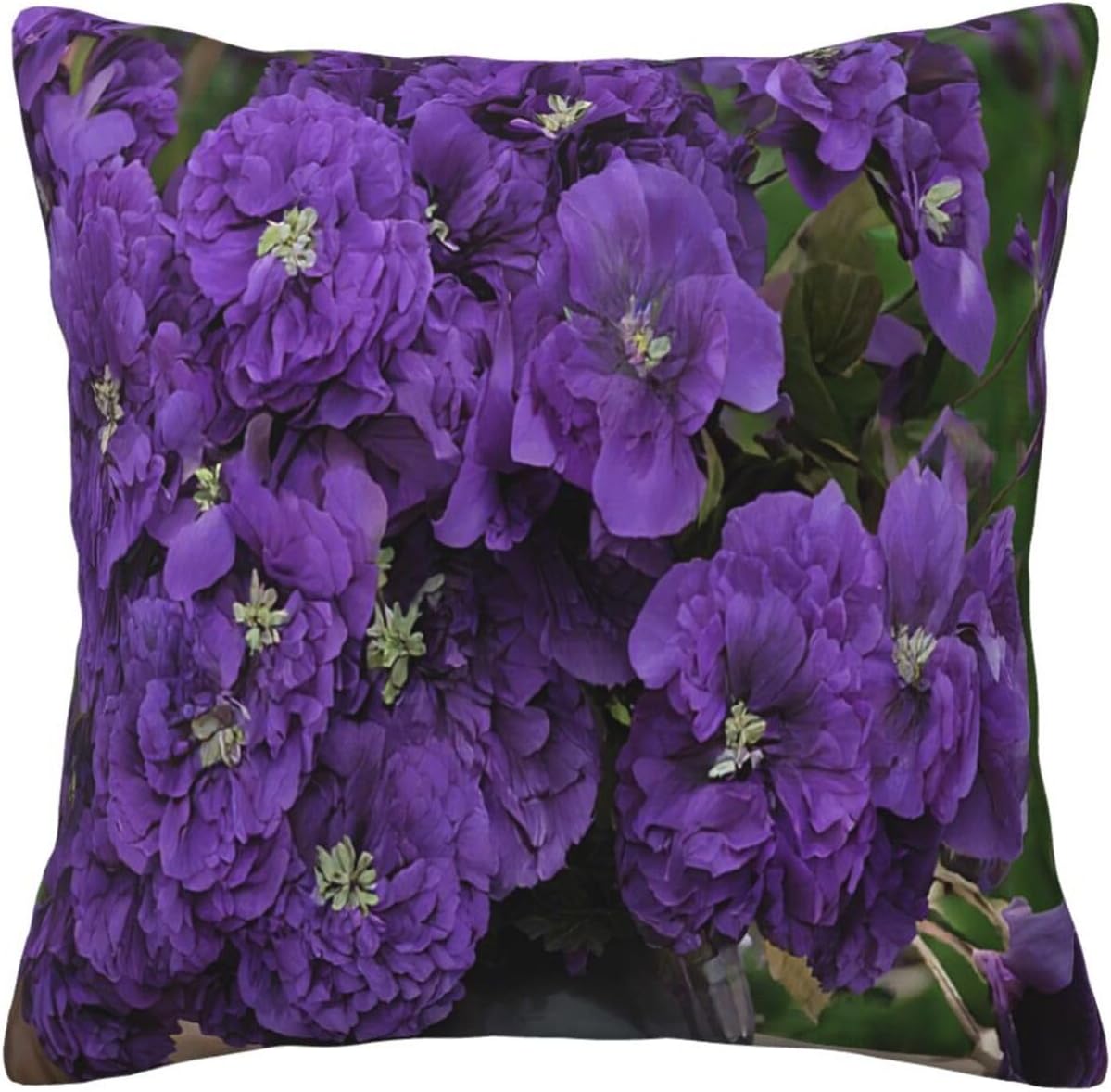 All-Season Square Pillow Covers 18"X18", Lavender Bouquet, Decorative Throw Pillow Covers for Sofa Bed Couch, Hidden Zipper Cushion Cover, Square Lumbar & Accent Pillowcases for Home Decor