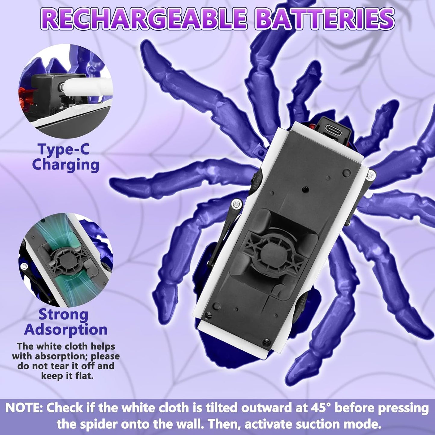 Wall Crawler Spider, Rechargeable Remote Control Robot Kids Toys, 360° Rotating RC Wall Climbing Spider with LED Eyes Toys for Boys Girls Ages 3 & Up, Birthday Gifts for 3-12 Year Old Boys