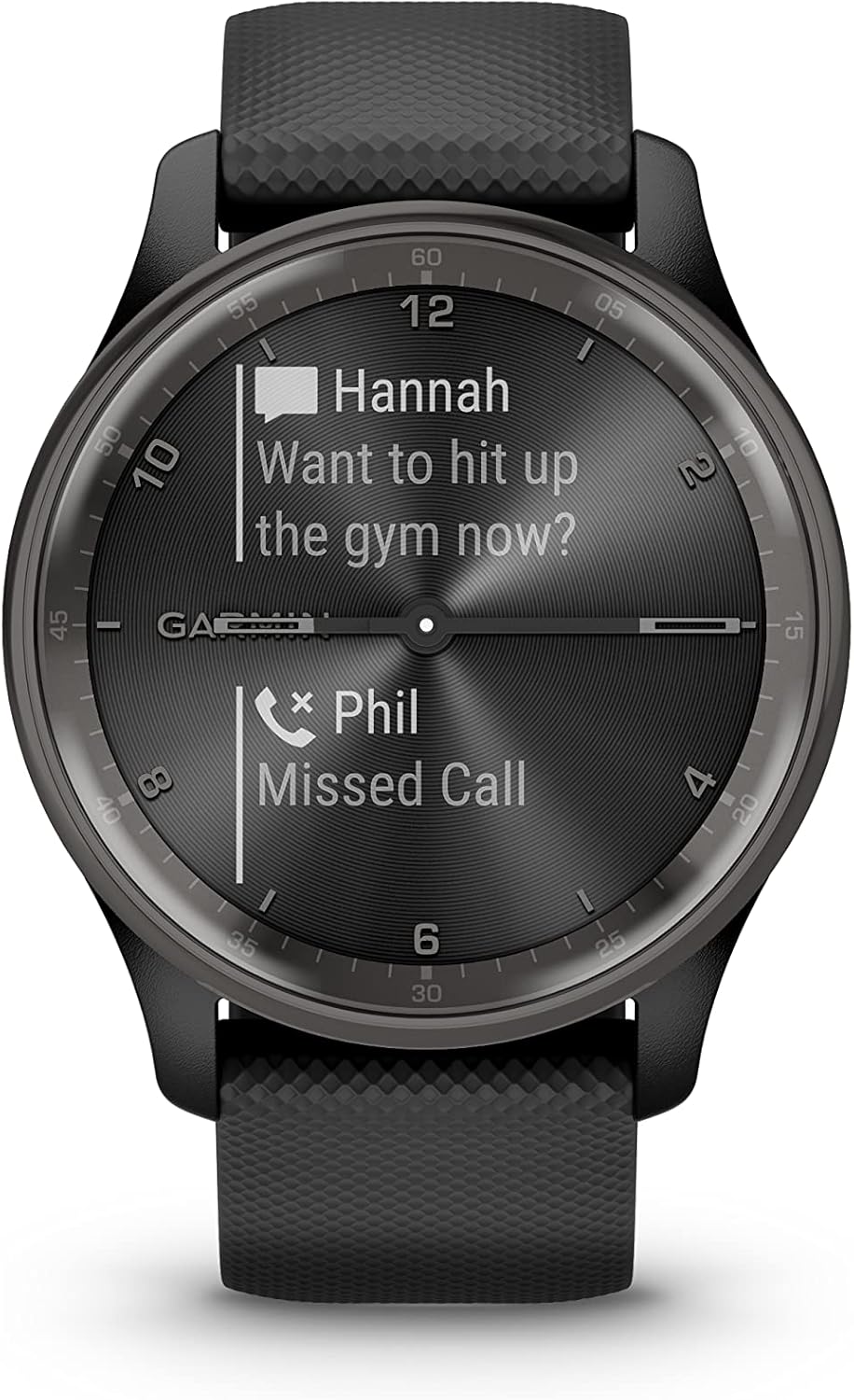 Garmin vívomove Trend, Stylish Hybrid Smartwatch, Long-Lasting Battery Life, Dynamic Watch Hands and Touchscreen Display, Black