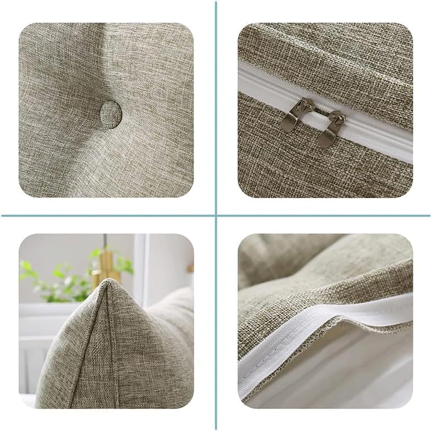 Headboard Pillow Triangular, Large Wedge Pillow Decorative Body Throw Pillows Bed Backrest Reading Bolster Lumbar Cushion for Sofa Bed(Size:80x50x20cm,Color:G)