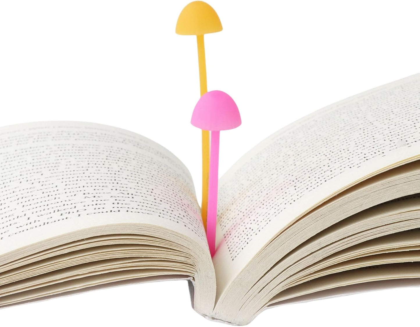 Mini Mushroom Bookmark Set (4-Piece) Dual Sizes, Dual Colors Available Soft, Flexible Silicone Material Fun Christmas Stocking Stuffer Ideal Gift for Bookworms and Teachers