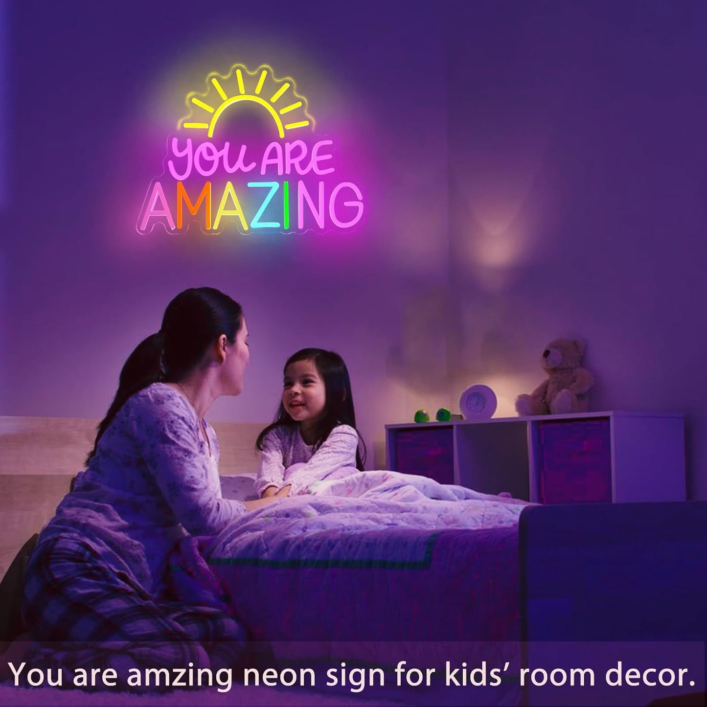 You Are Amazing Neon Sign, LED Classroom Neon Signs for Wall Decor, Dimmable Valentines Day Light up Sign for Bedroom, Motivational neon sign for Wedding Valentines Classroom Christmas Birthday Gifts